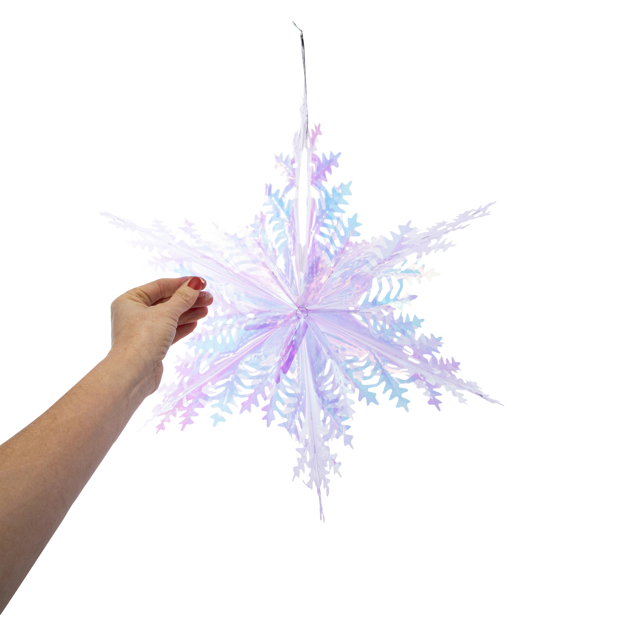 20in Hanging Iridescent Snowflakes 2-Count