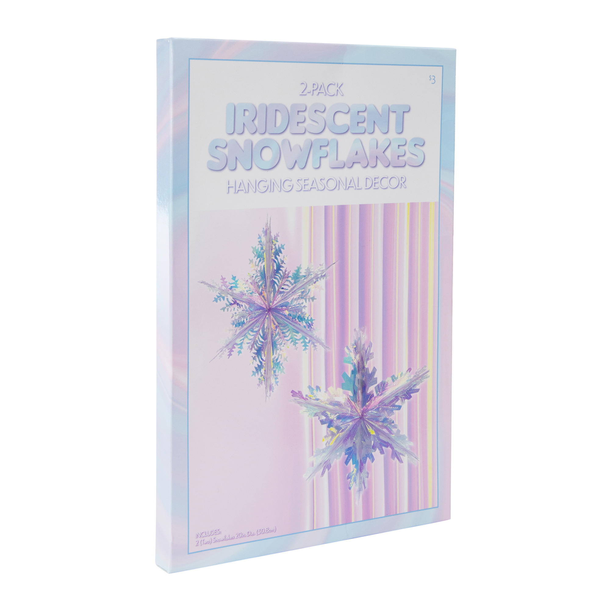 20in Hanging Iridescent Snowflakes 2-Count