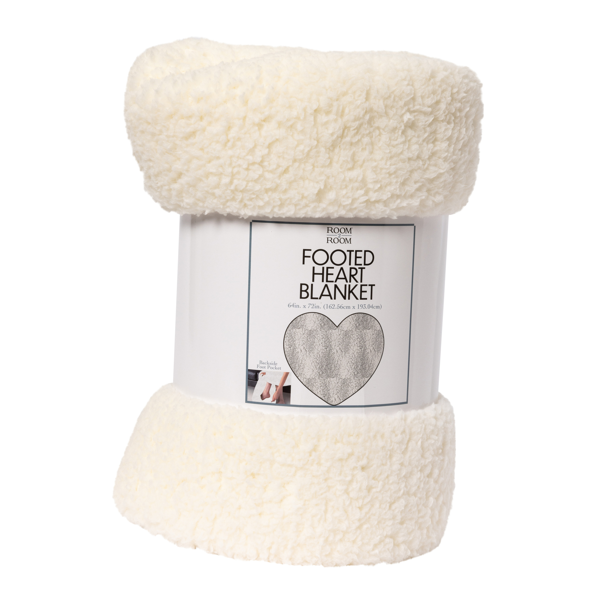 Heart Shaped Blanket With Foot Pocket 64in X 72in