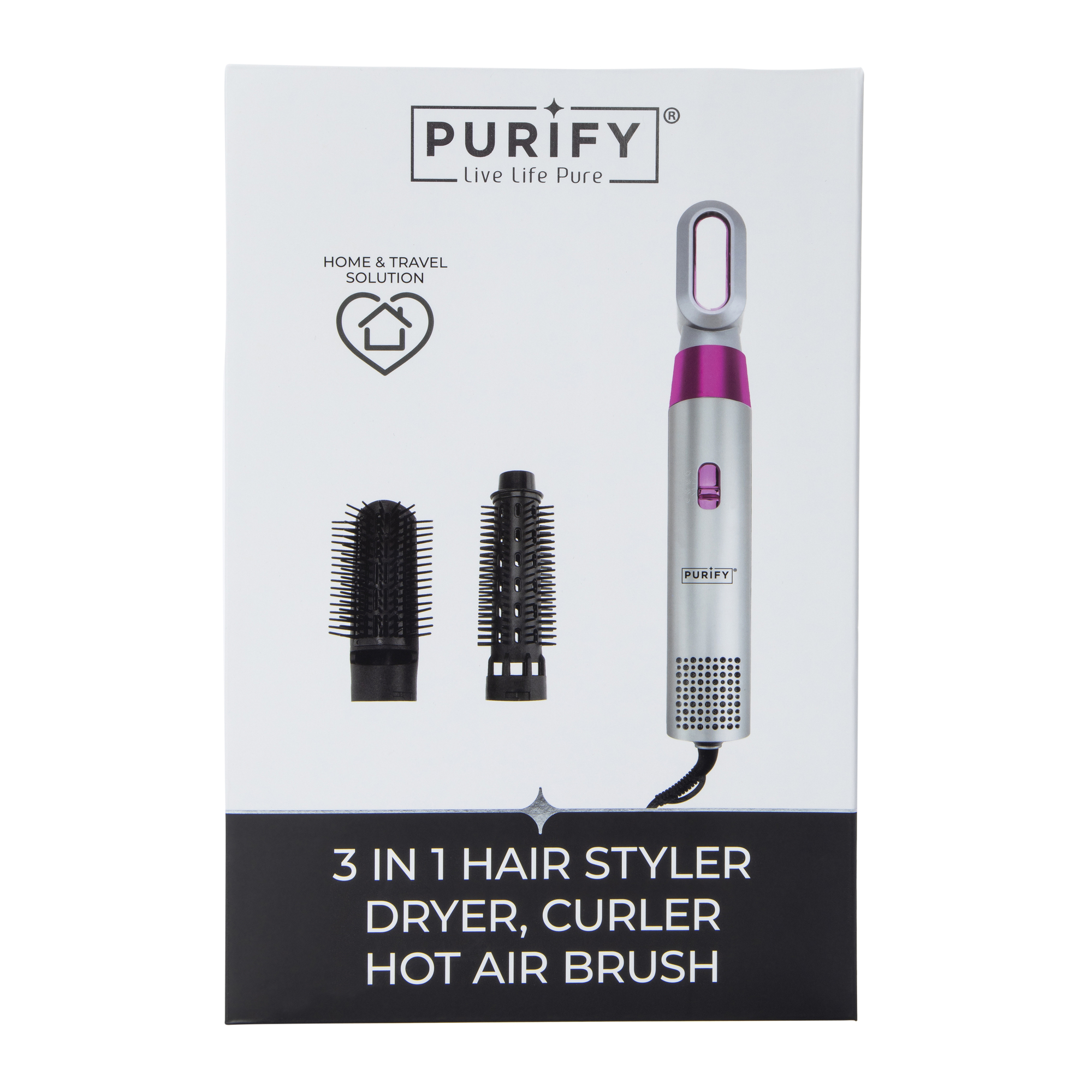Purify® 3 in 1 Hair Styler: Dryer, Curler, Hot Air Brush