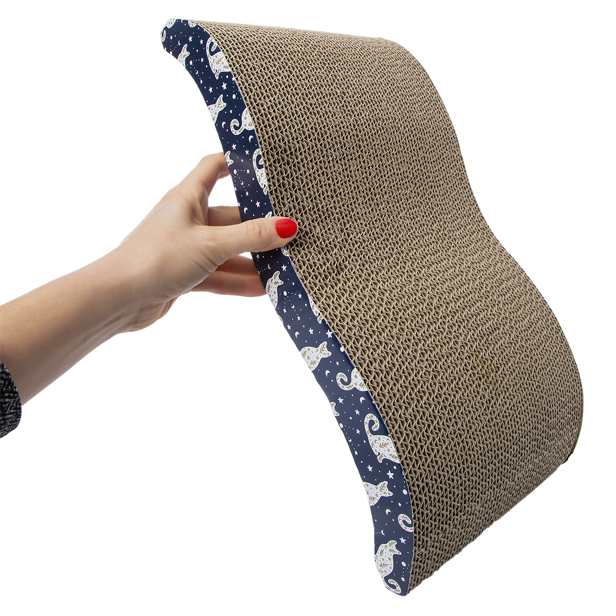 Wavy Cardboard Cat Scratcher With Catnip 17.75in X 9.5in