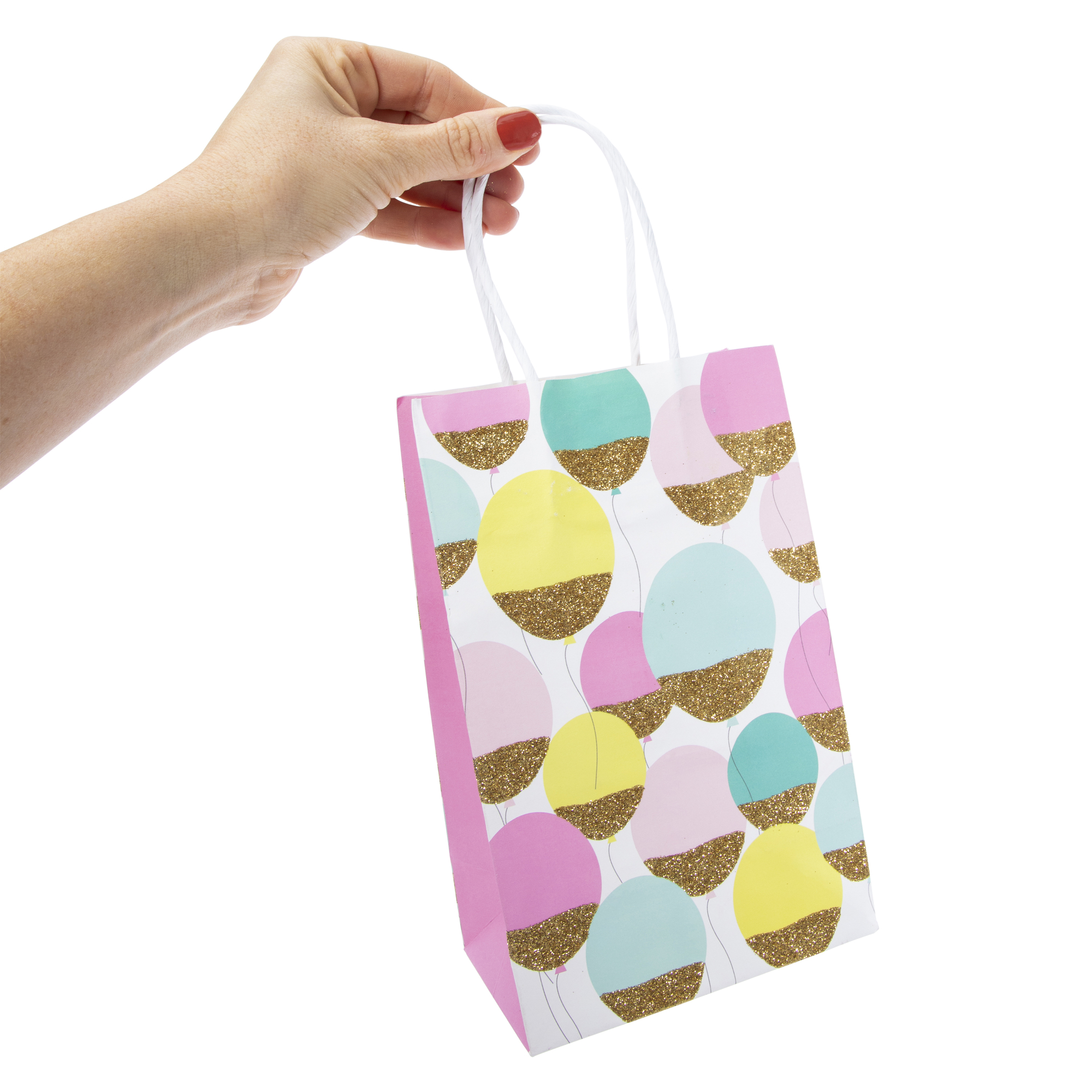 10-Count Small Kraft Gift Bags 8.35in X 5.2in  - Dots