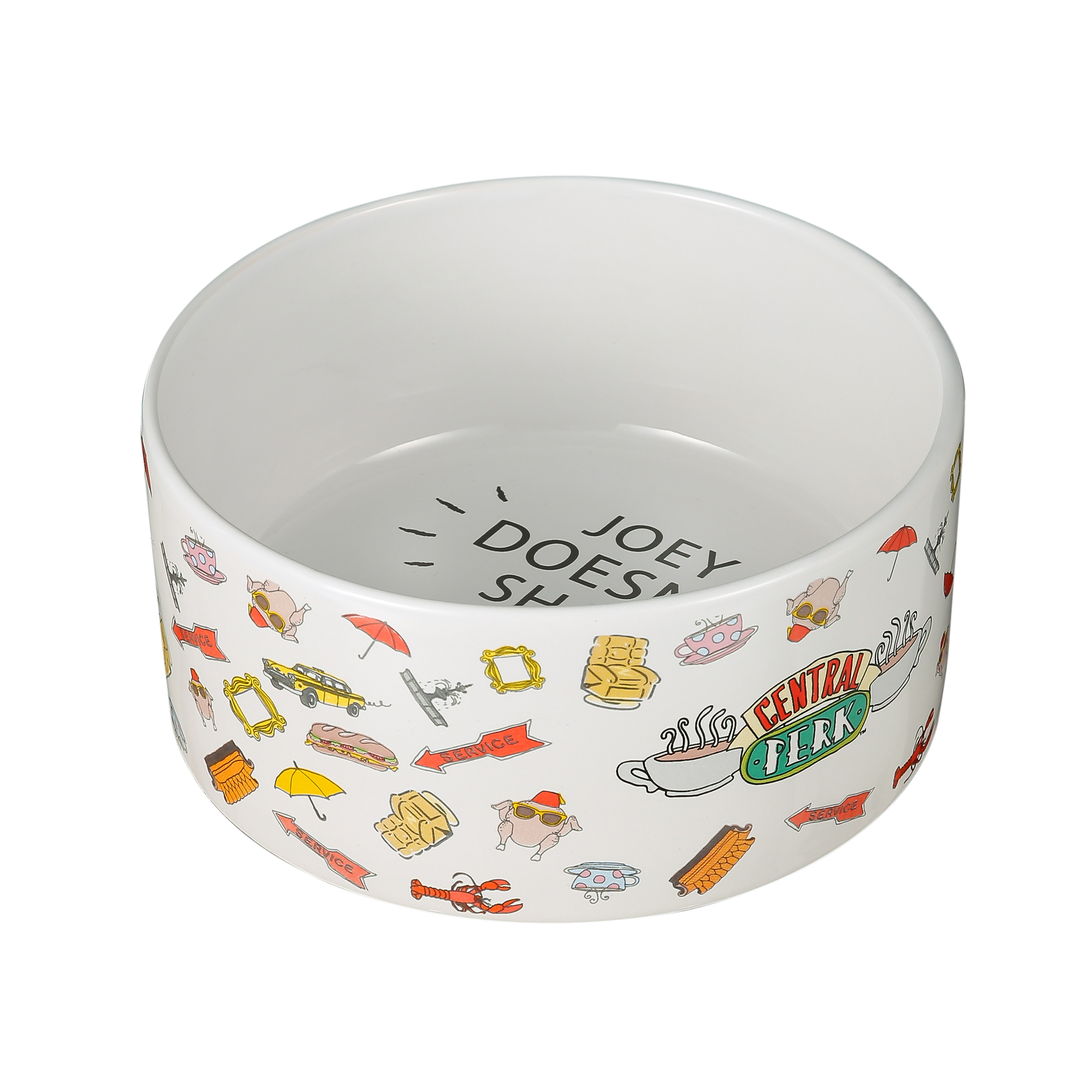 Friends™ 'Joey Doesn't Share Food' Ceramic Pet Bowl, 6in (3.5 Cups)