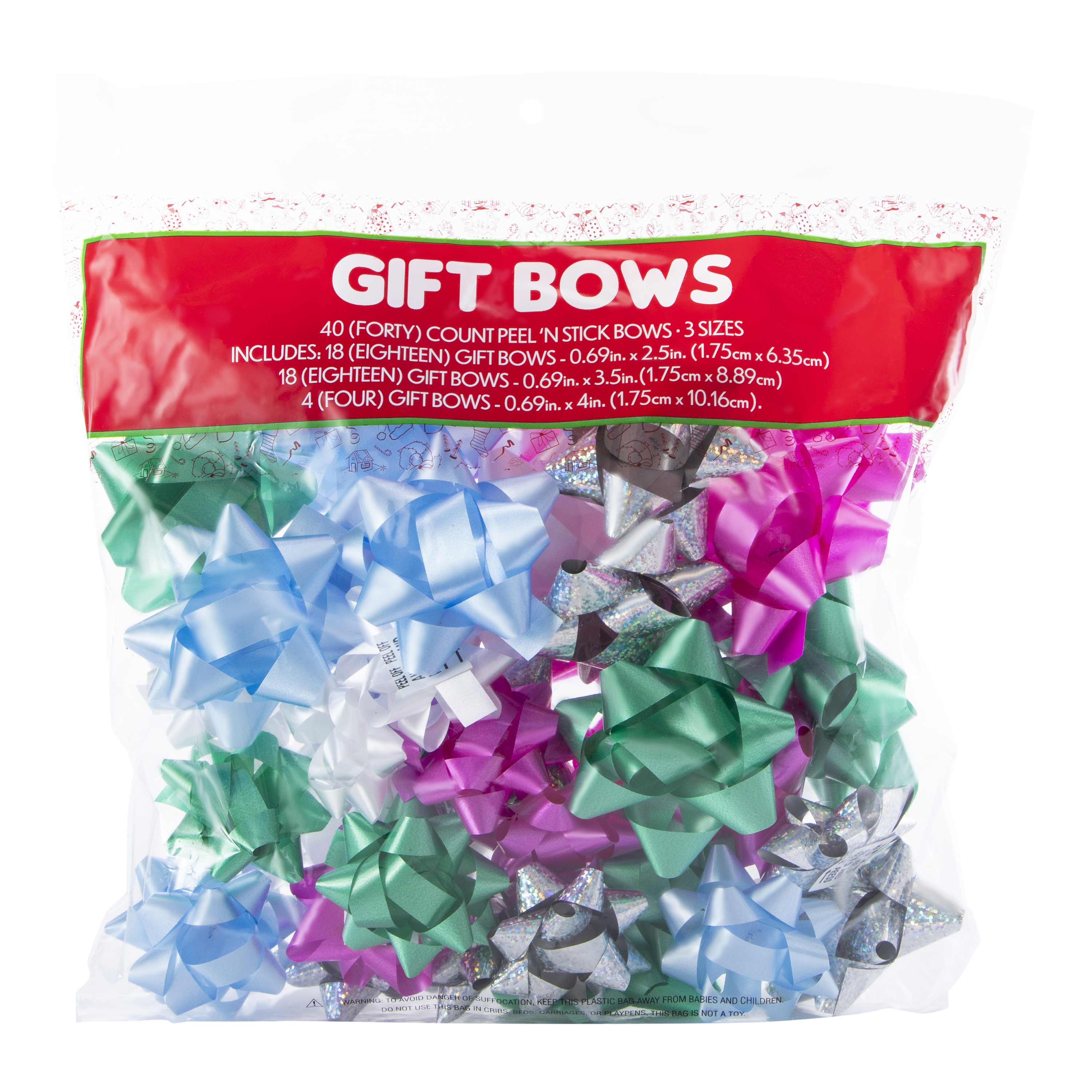 Peel N' Stick Gift Bows 40-Count