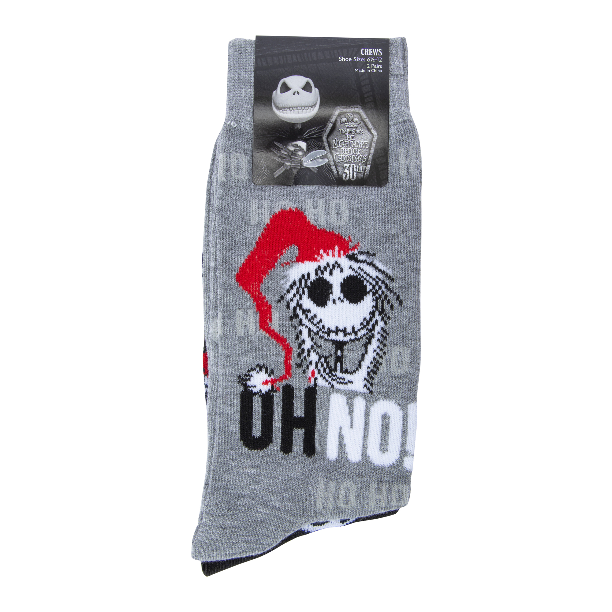 Mens Disney Tim Burton's The Nightmare Before Christmas Crew Socks 2-Pack