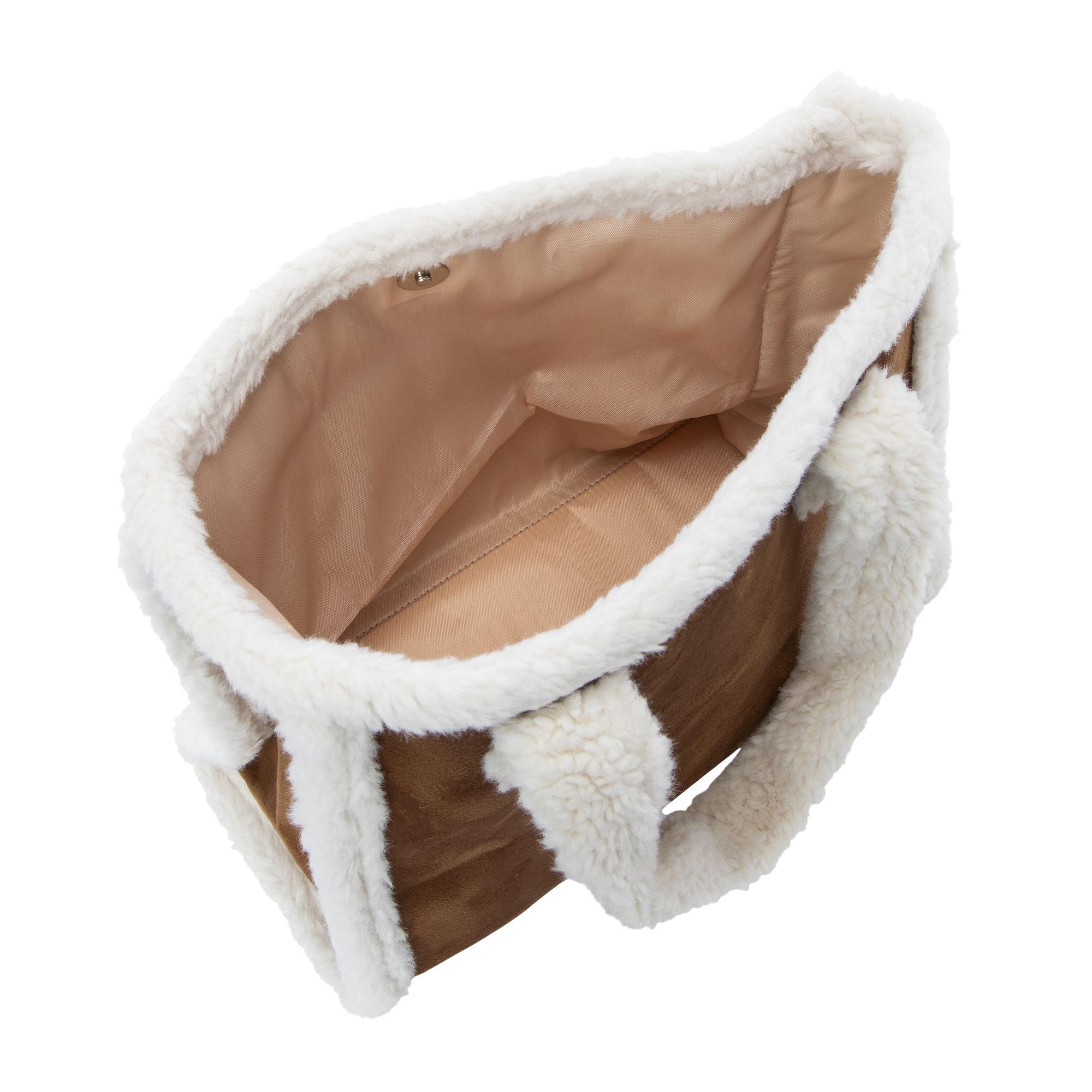 Faux Suede & Sherpa Tote Bag