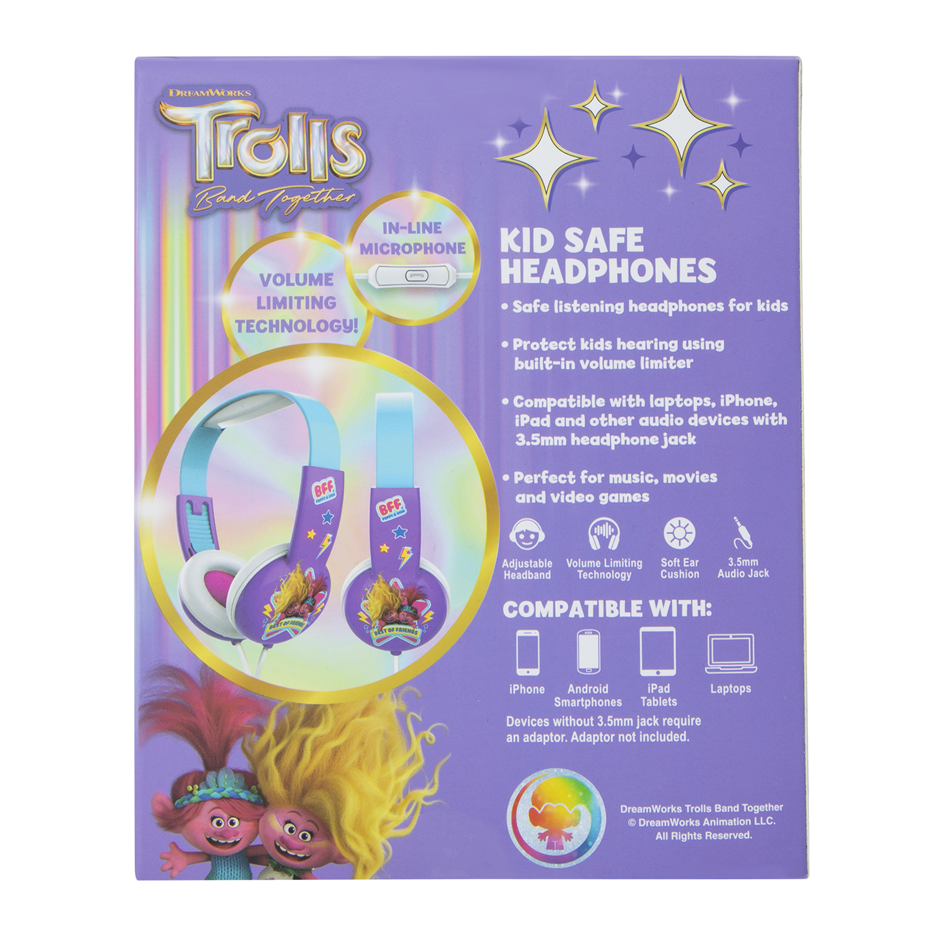 Dreamworks® Trolls™ Kid-Safe Wired Headphones With Mic