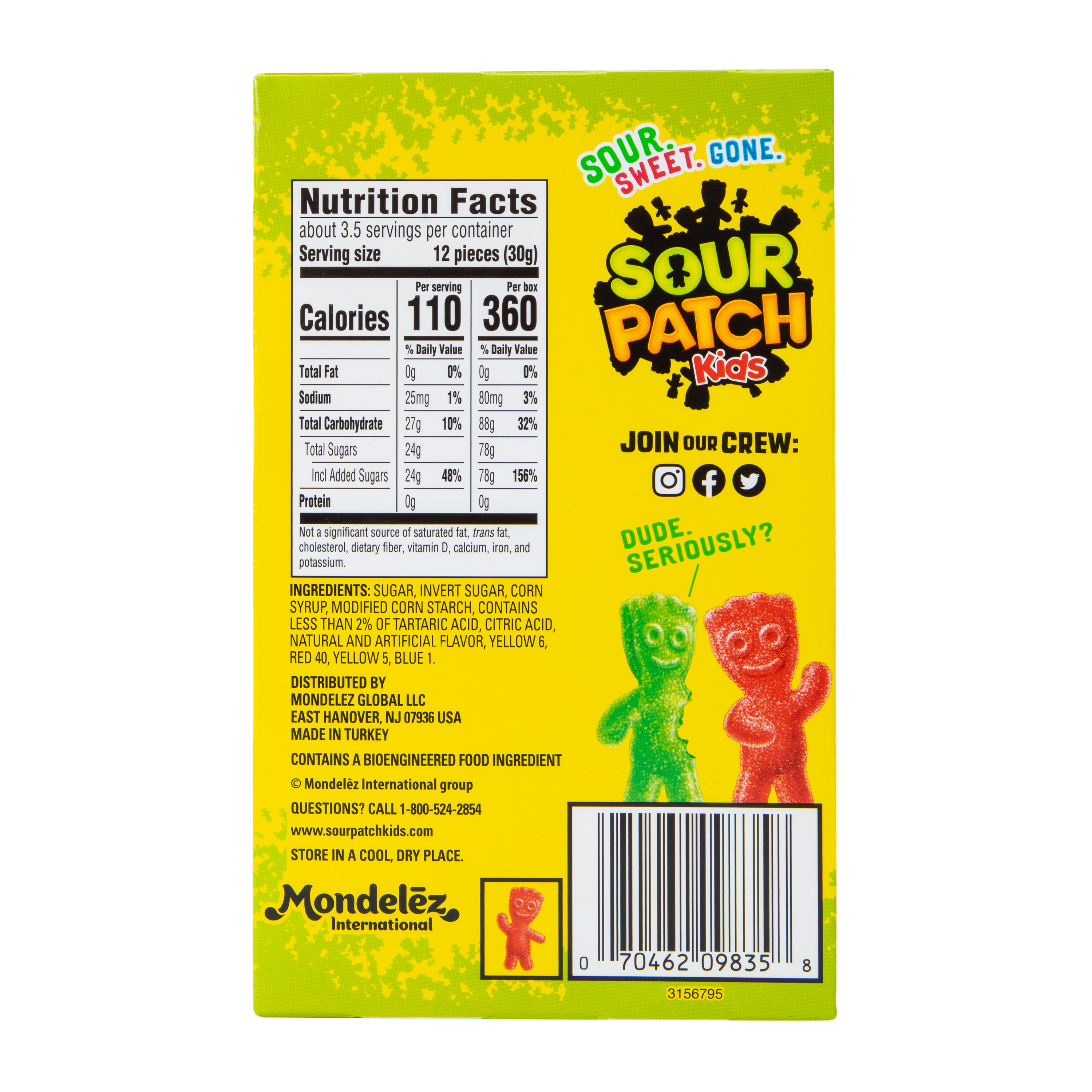 Sour Patch Kids® Movie Candy Box 3.5oz