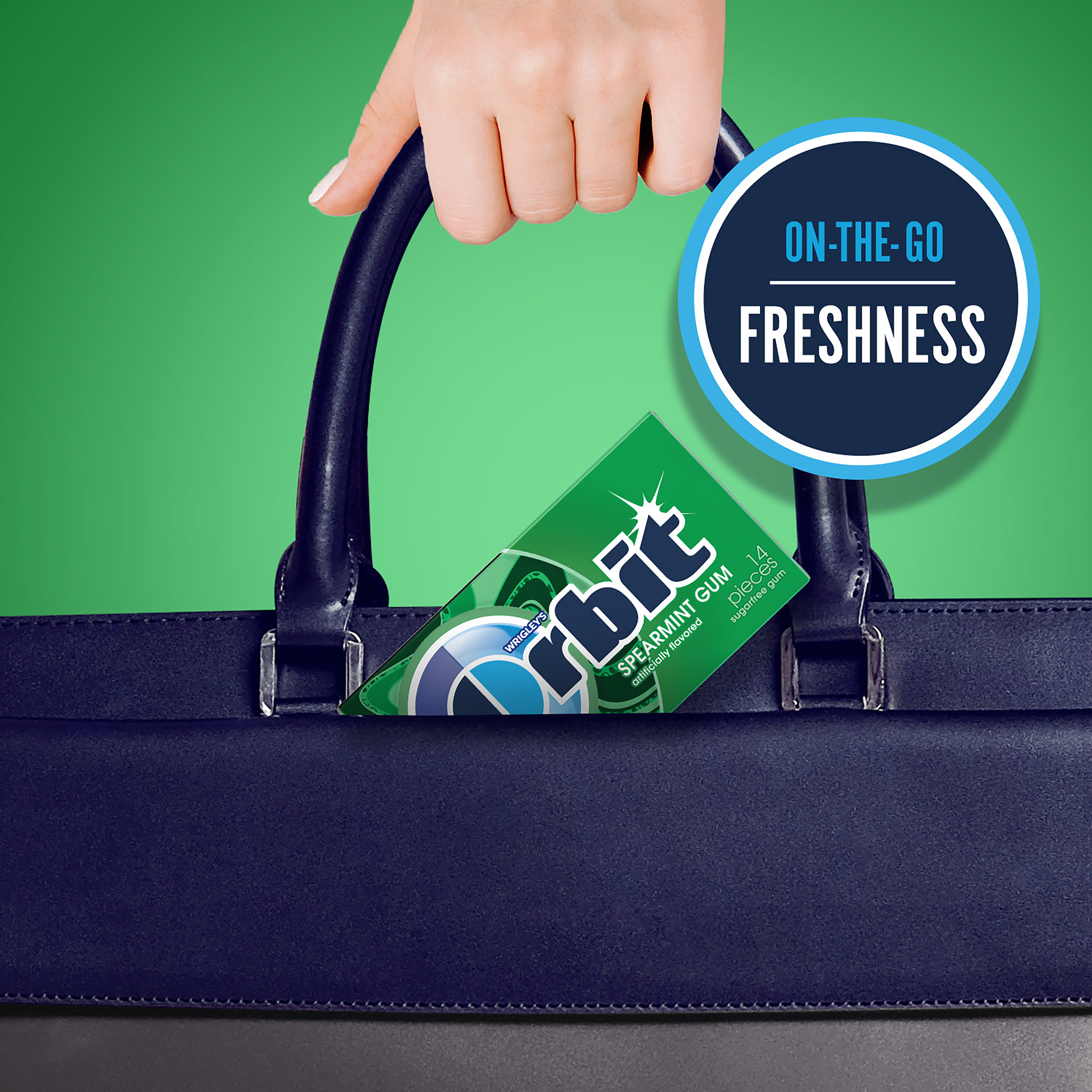 ORBIT Gum Spearmint Sugar Free Chewing Gum, Single Pack, 14 Piece