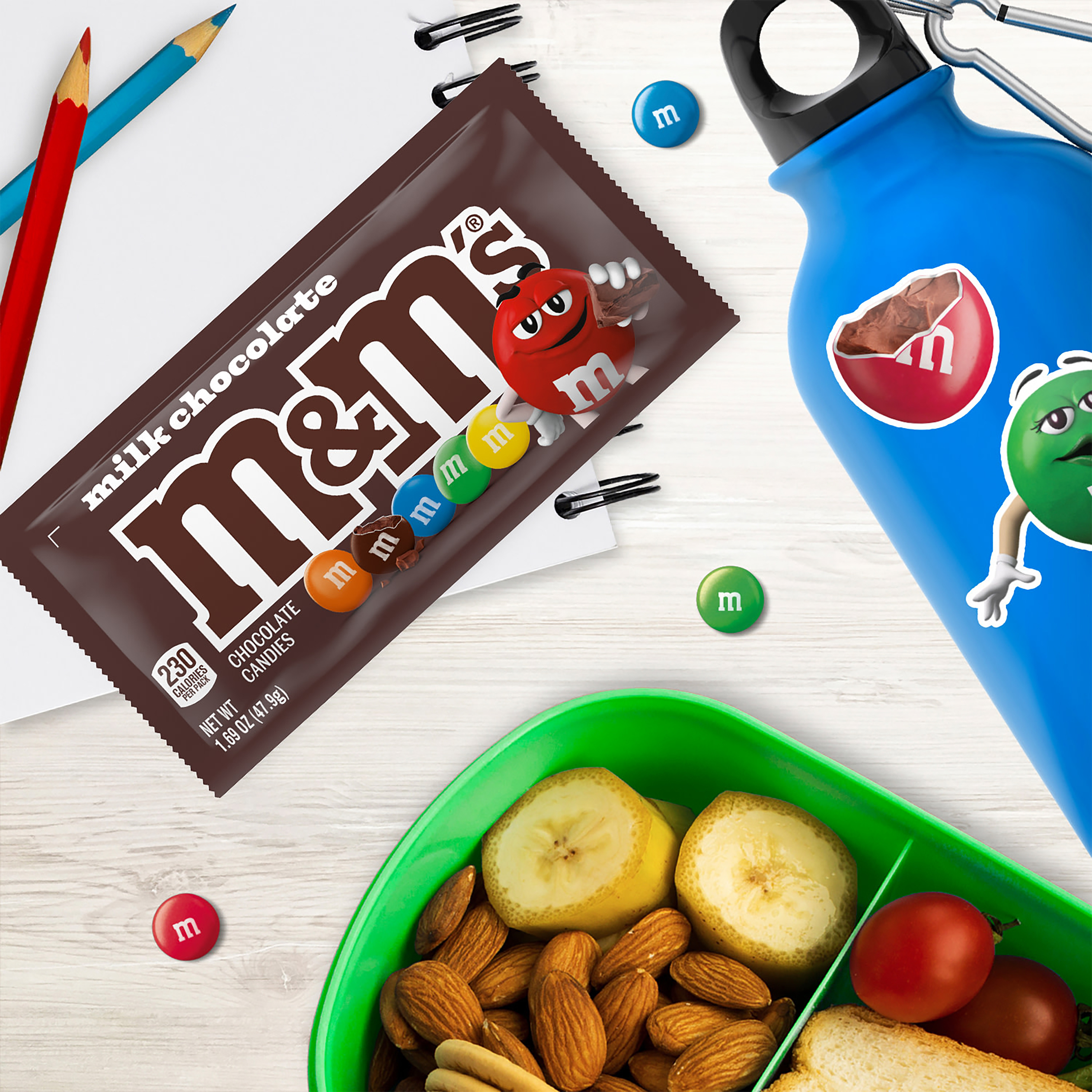 M&M'S Milk Chocolate Candy, Full Size, 1.69 oz Bag