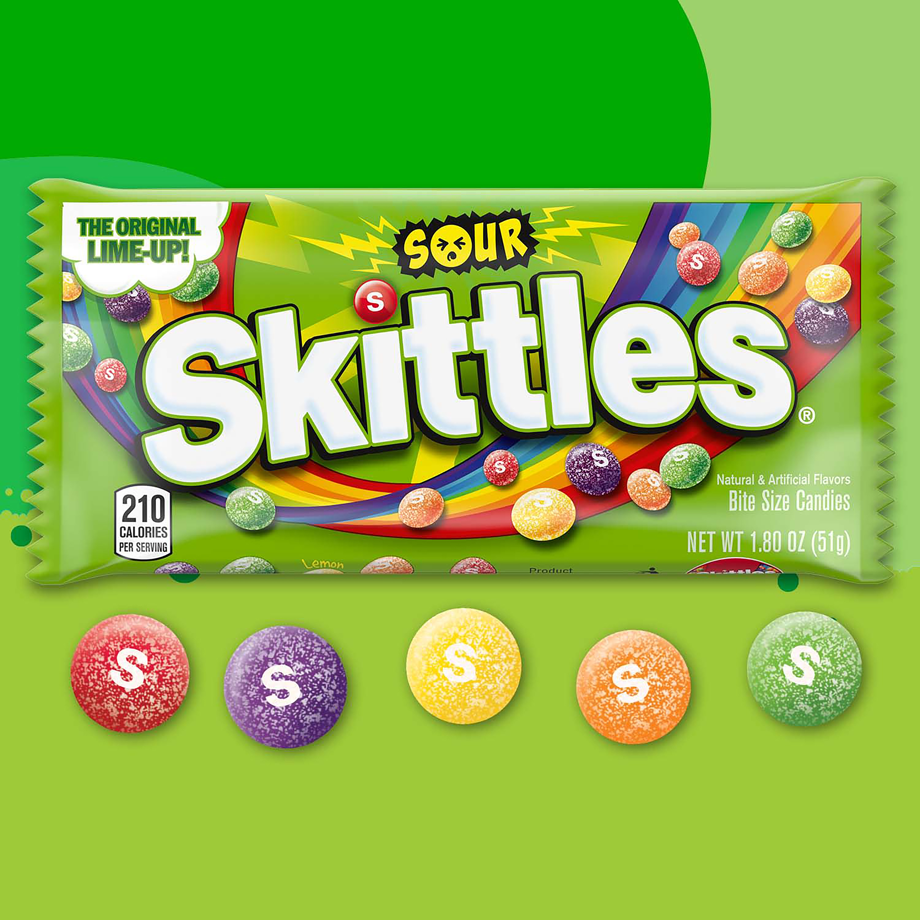 SKITTLES Sour Candy, Full Size, 1.8 oz Bag