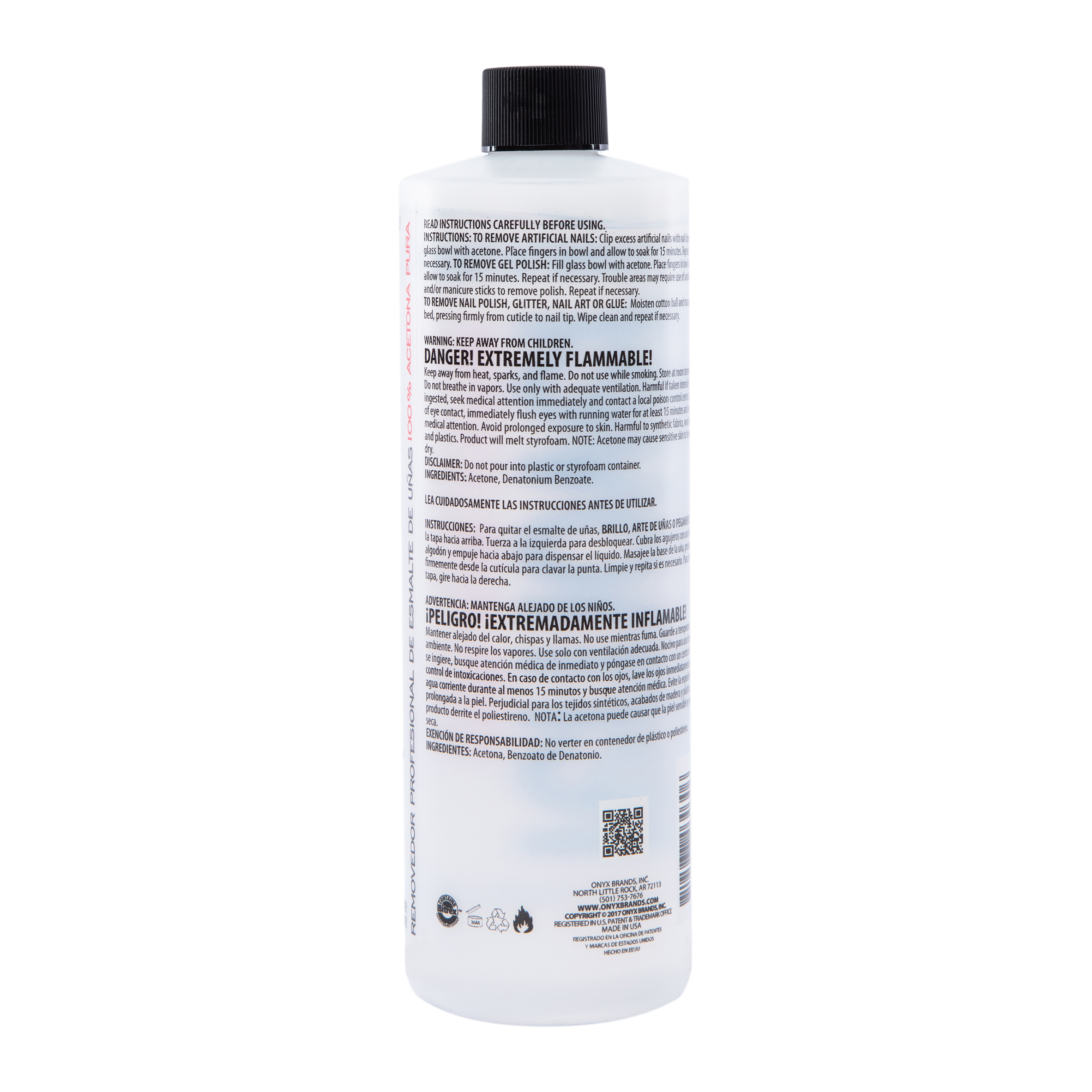 Onyx Professional® 100% Pure Acetone Nail Polish Remover