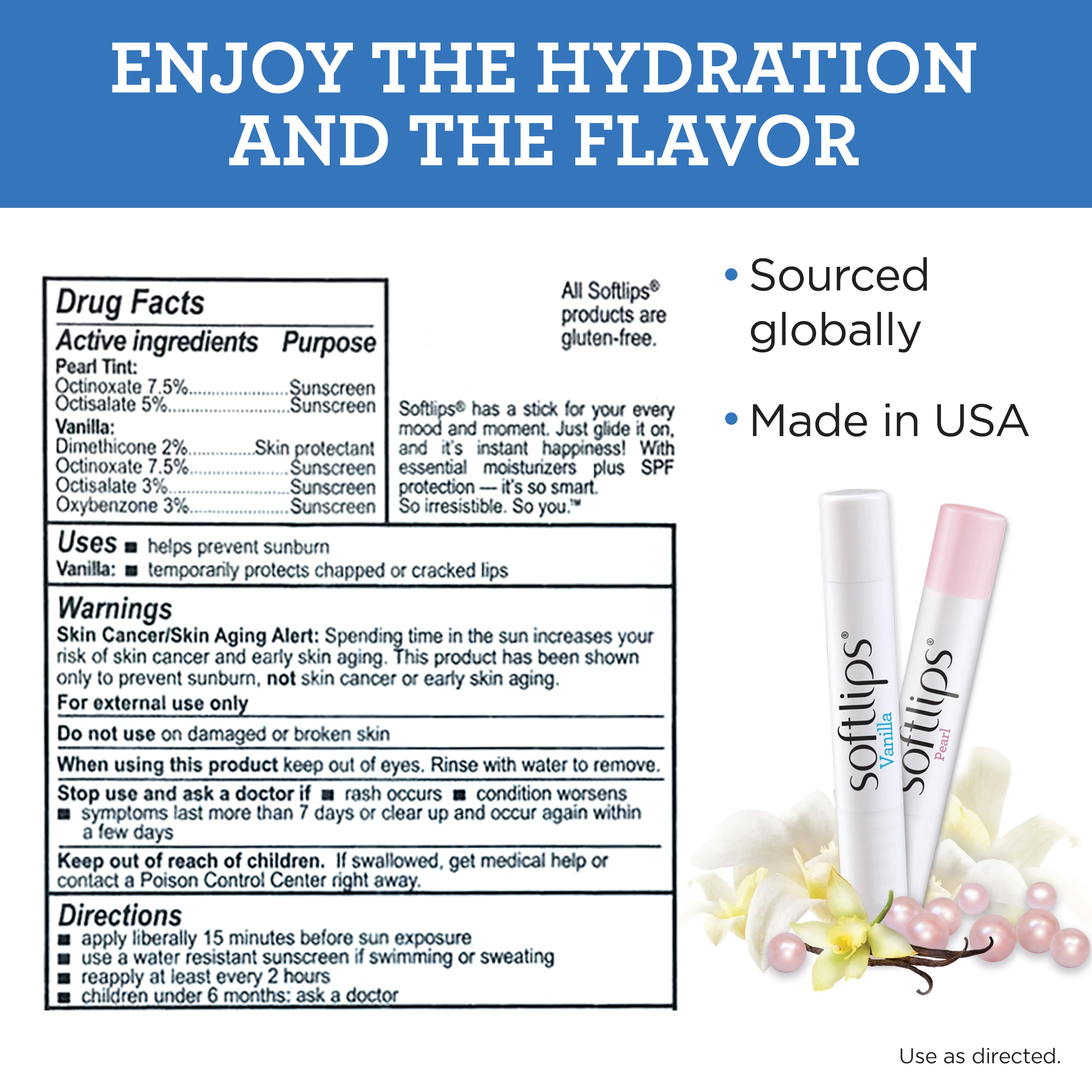 Softlips Lip Protectant, Vanilla Flavored & Tinted Pearl, 2-Pack