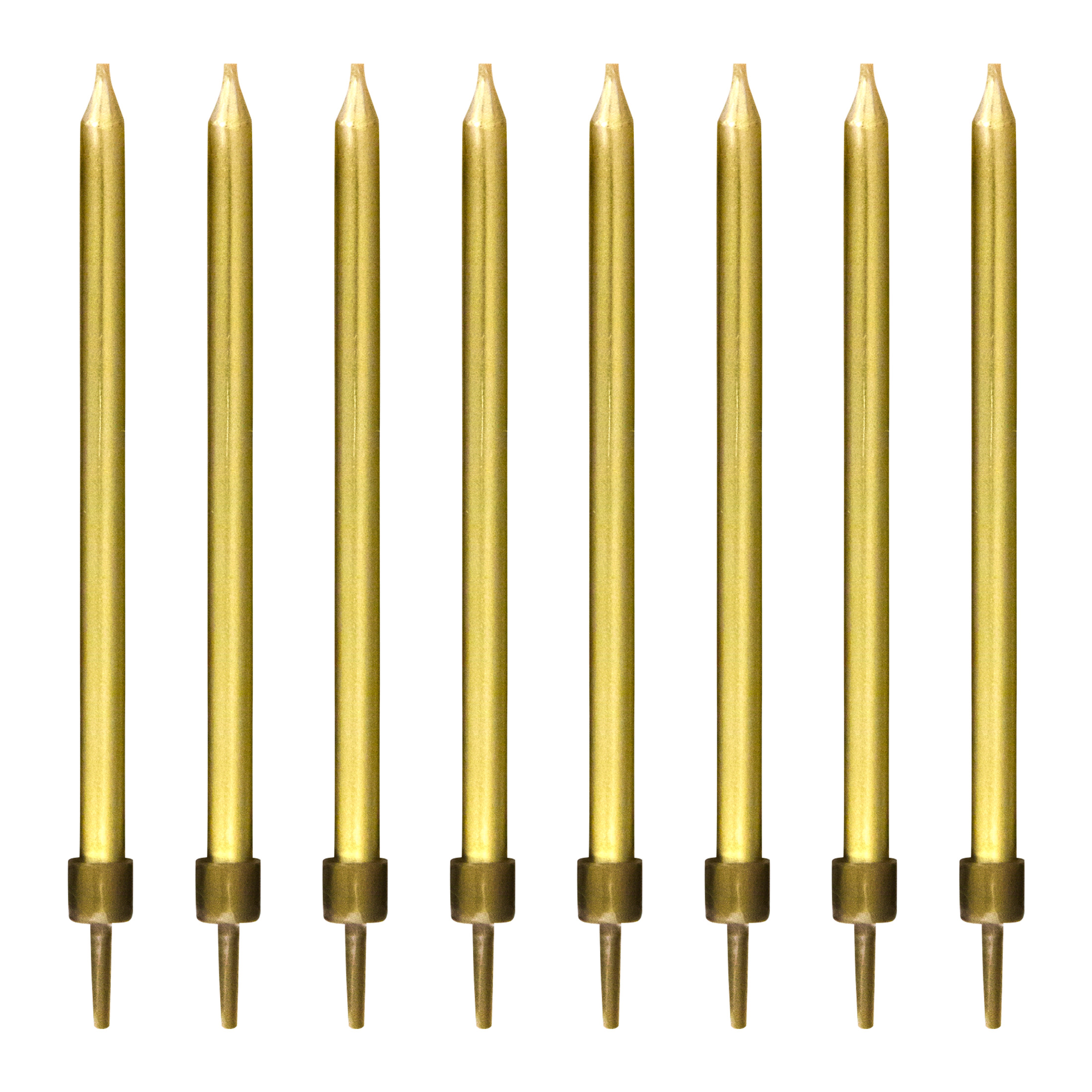 Gold Metallic Birthday Candles 8-Count