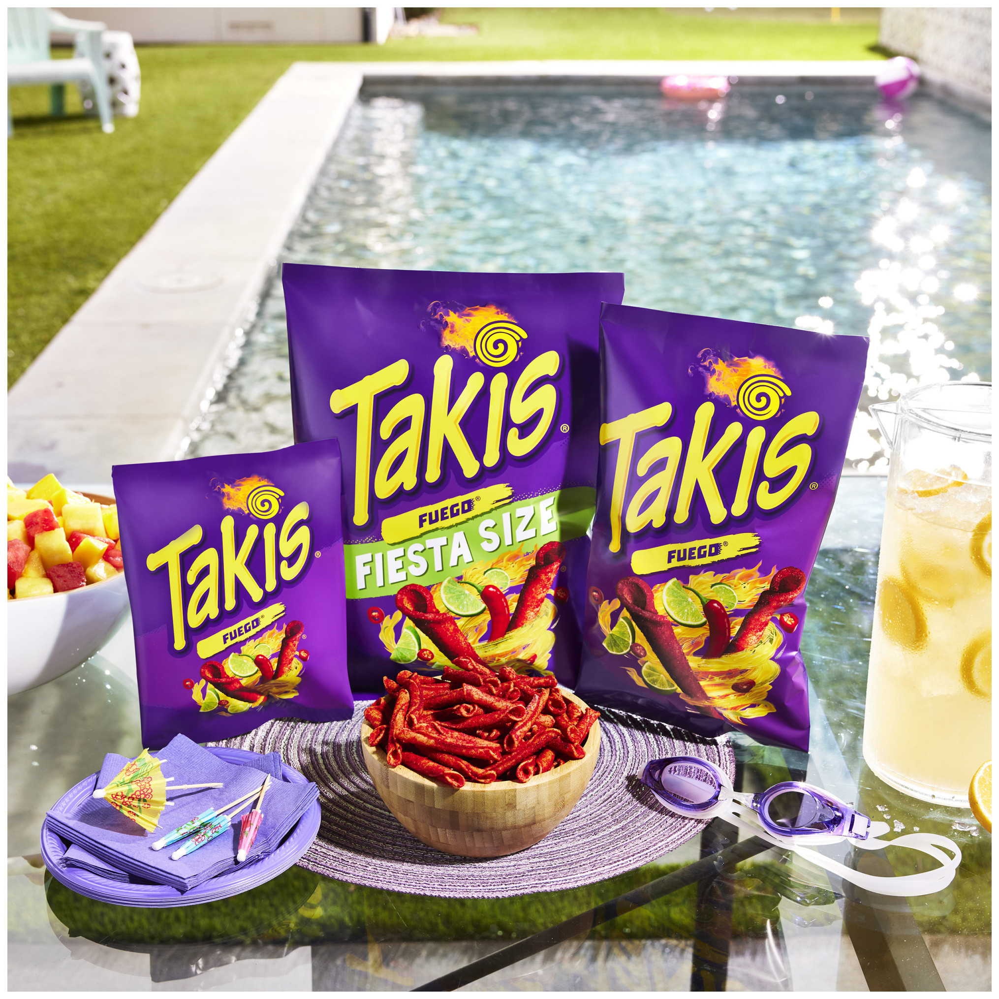 Takis Fuego Rolled Tortilla Chips, Hot Chili Pepper And Lime Artificially Flavored, 9.9oz Bag