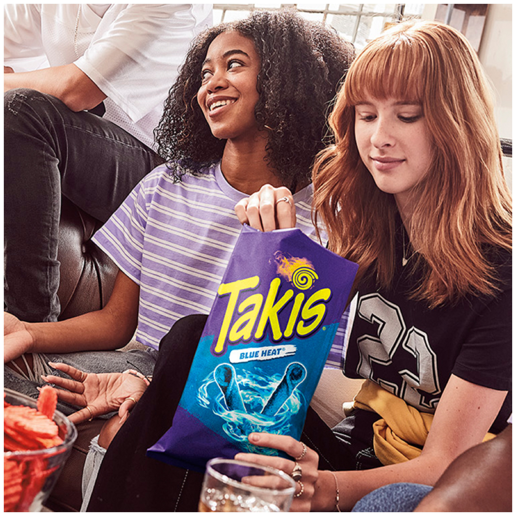 Takis Blue Heat Rolled Tortilla Chips, Hot Chili Pepper Artificially Flavored, 9.9oz Bag