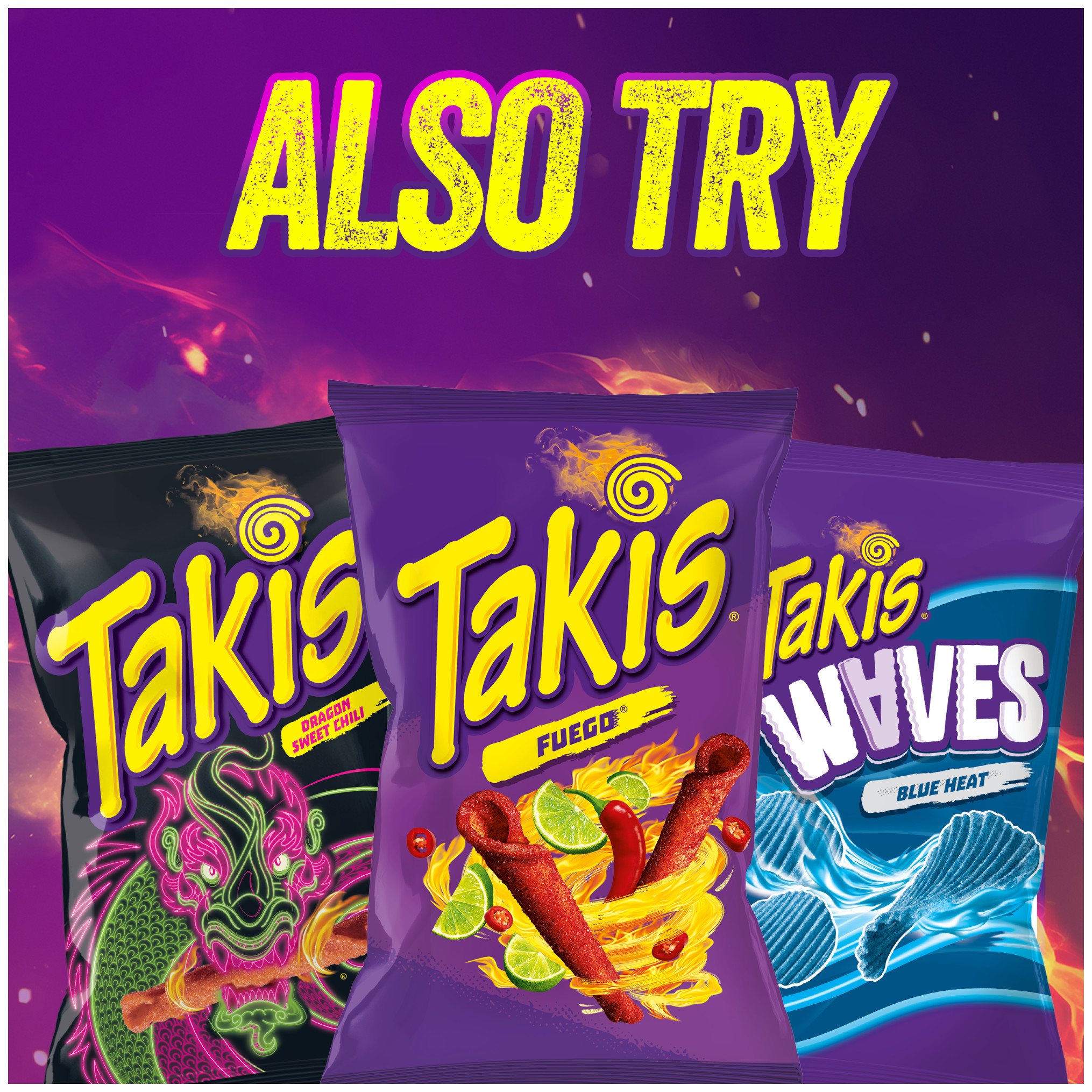 Takis Blue Heat Rolled Tortilla Chips, Hot Chili Pepper Artificially Flavored, 9.9oz Bag