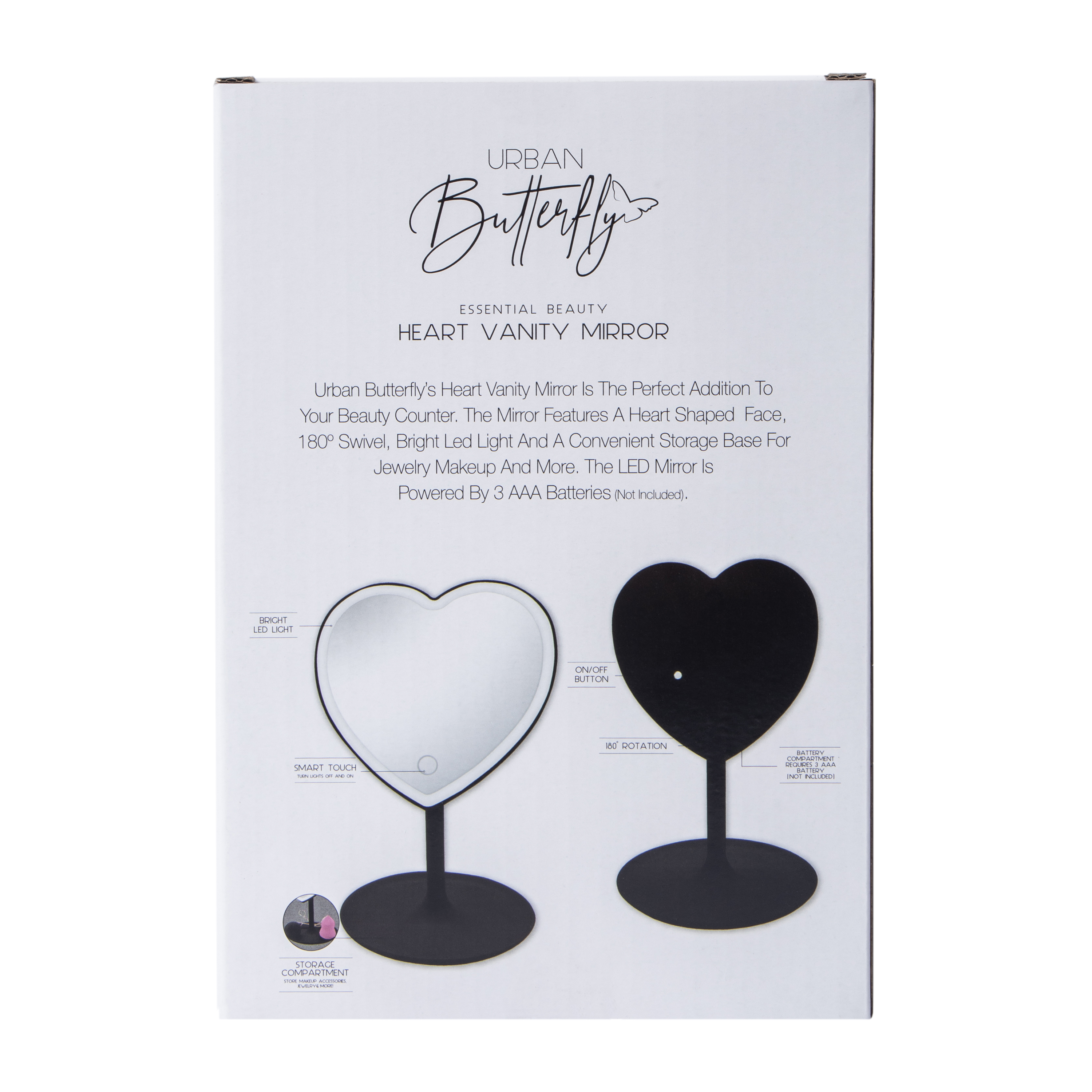 Heart-Shaped LED Vanity Mirror 13.5in
