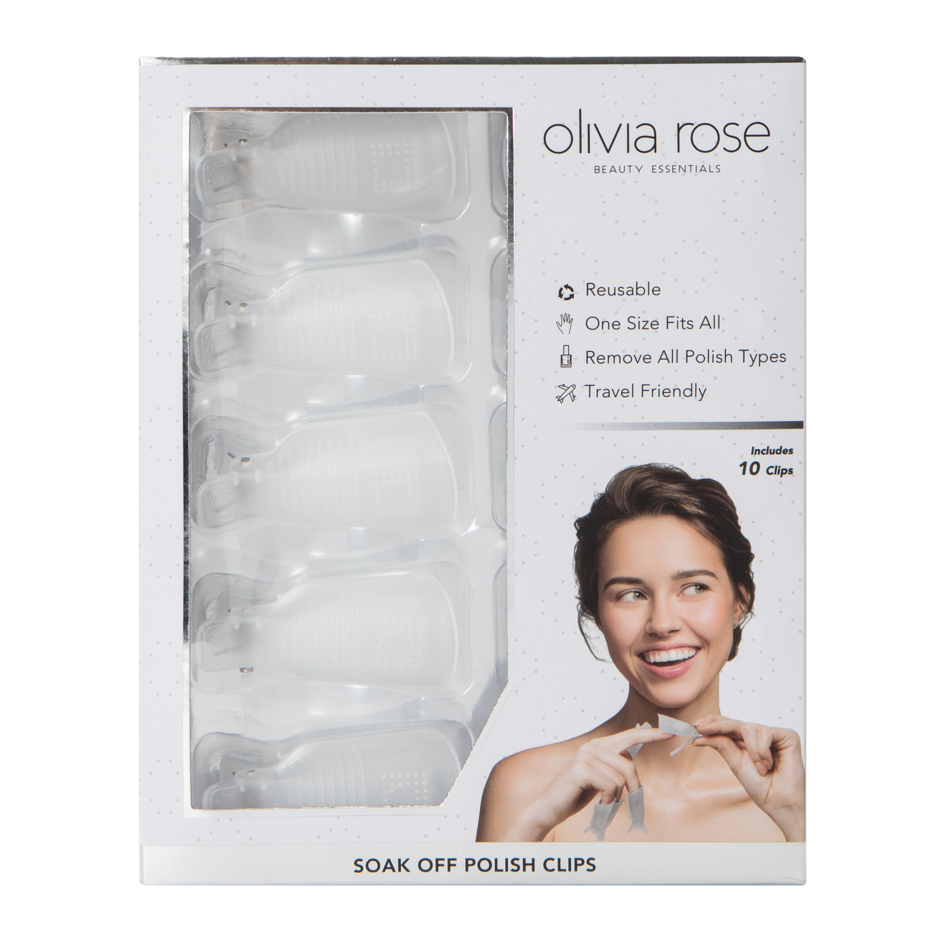 Olivia Rose Soak-Off Nail Polish Remover Clips 10-Pack