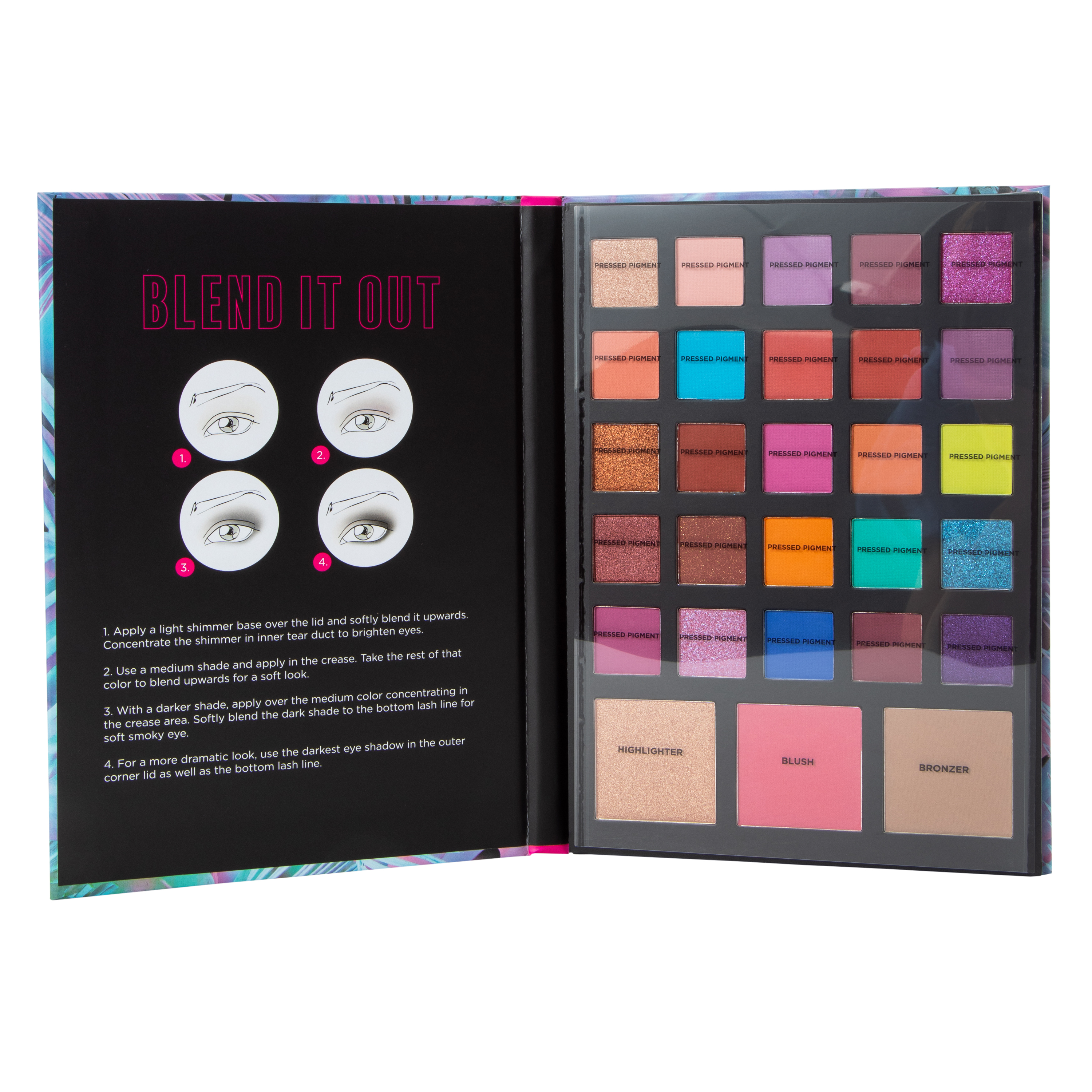 Profusion Eye & Face Beauty Book 28-Piece Makeup Palette - Neon Palms