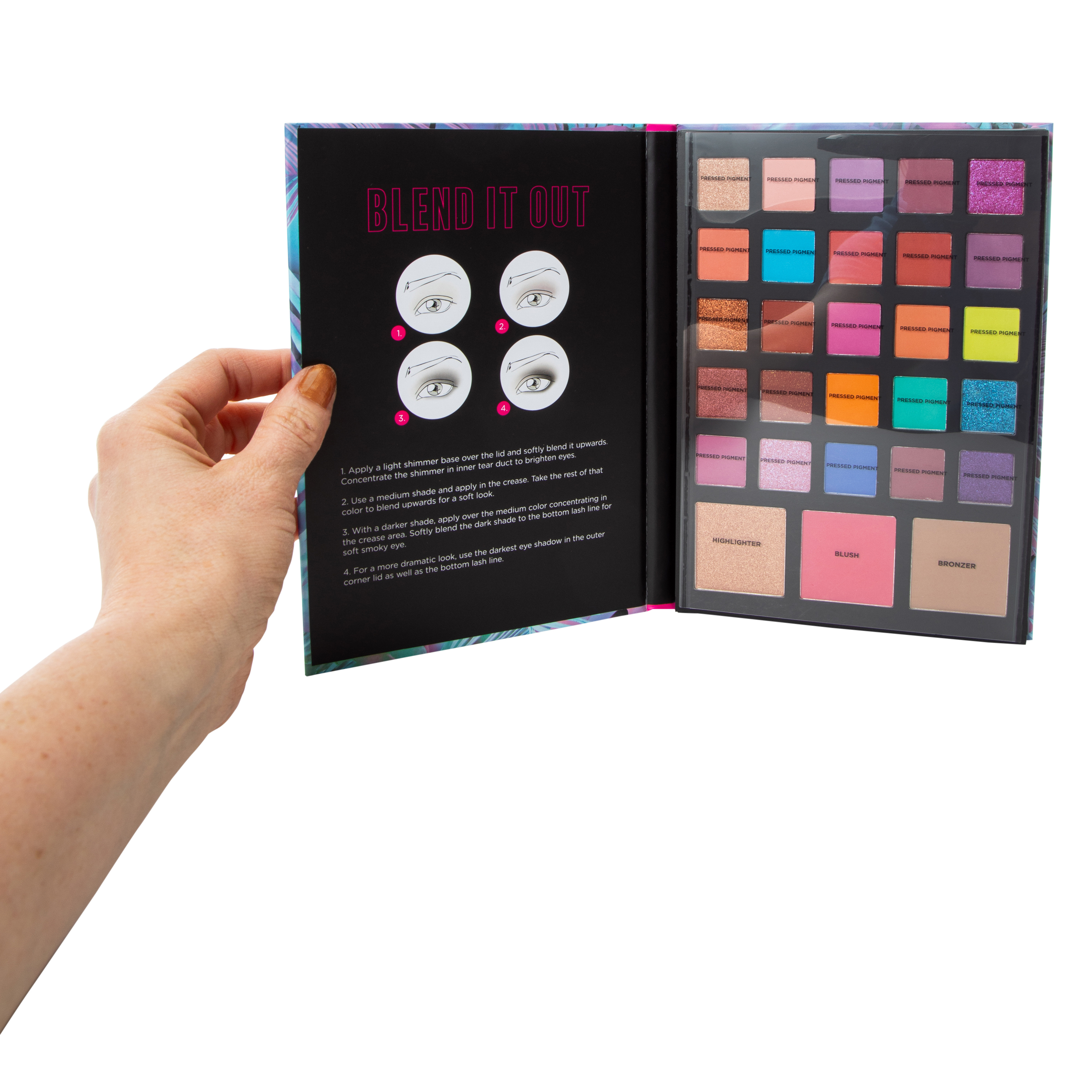 Profusion Eye & Face Beauty Book 28-Piece Makeup Palette - Neon Palms