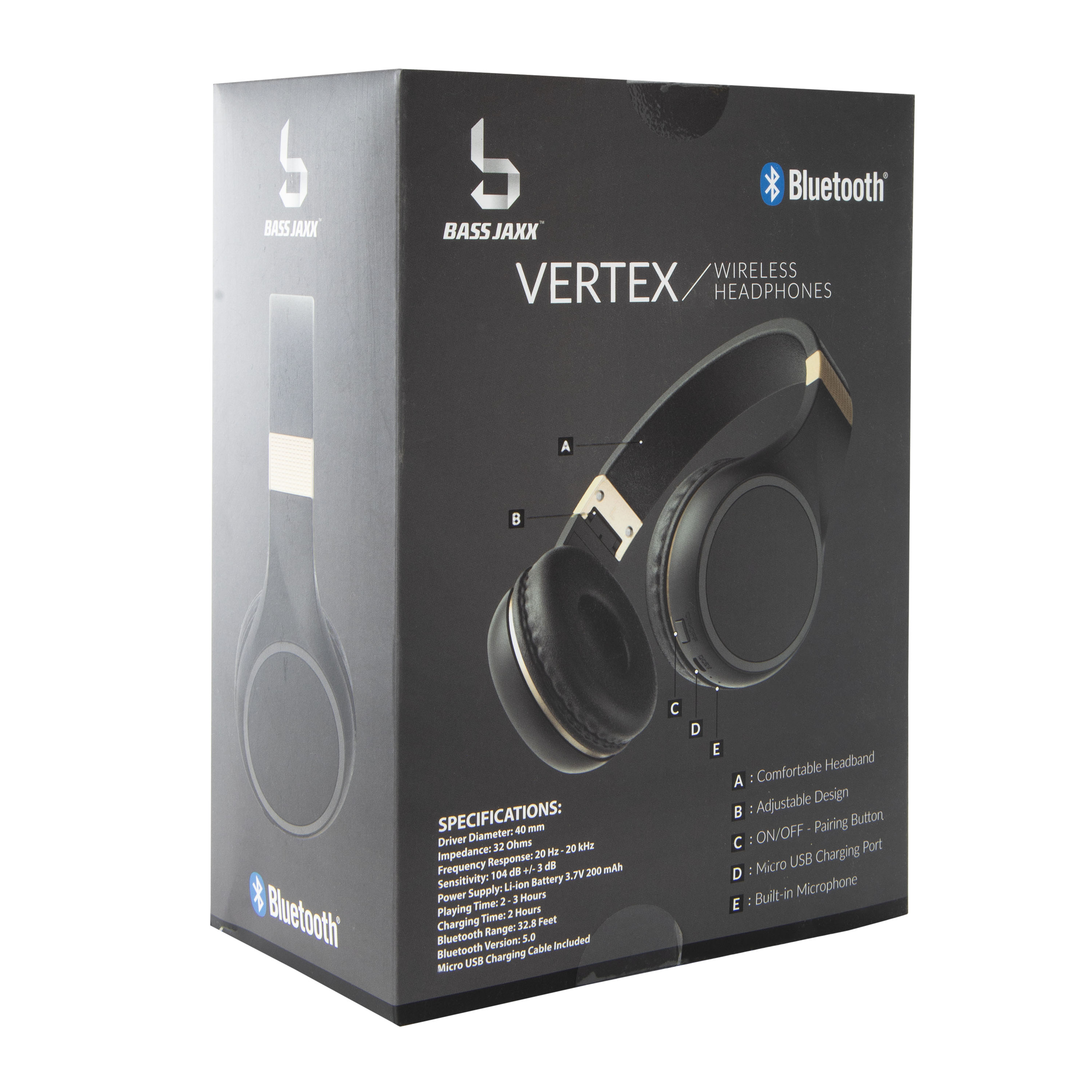Vertex Metallic Bluetooth® Dj Headphones With Microphone