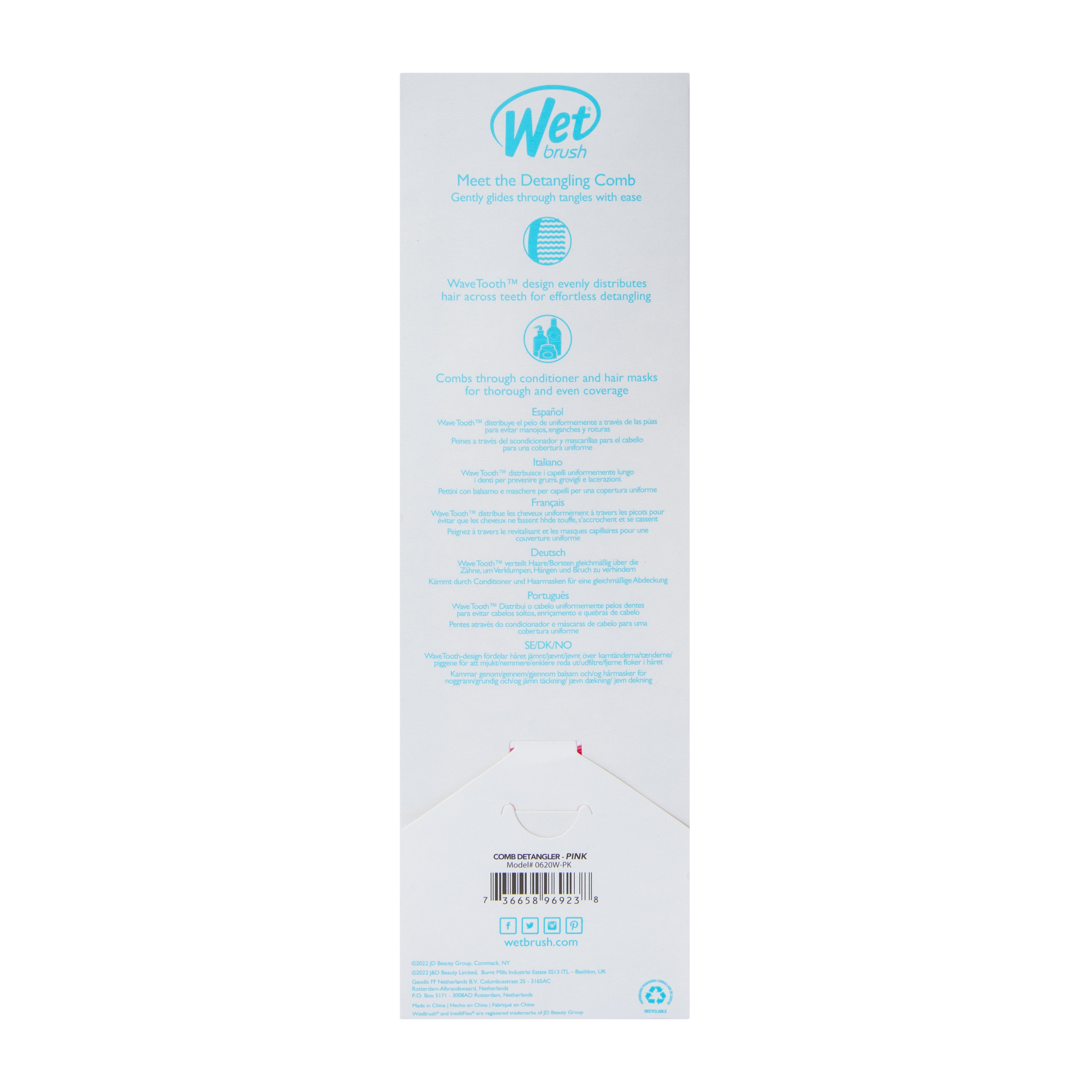 Wet Brush® Detangling Pink Comb 1-Count