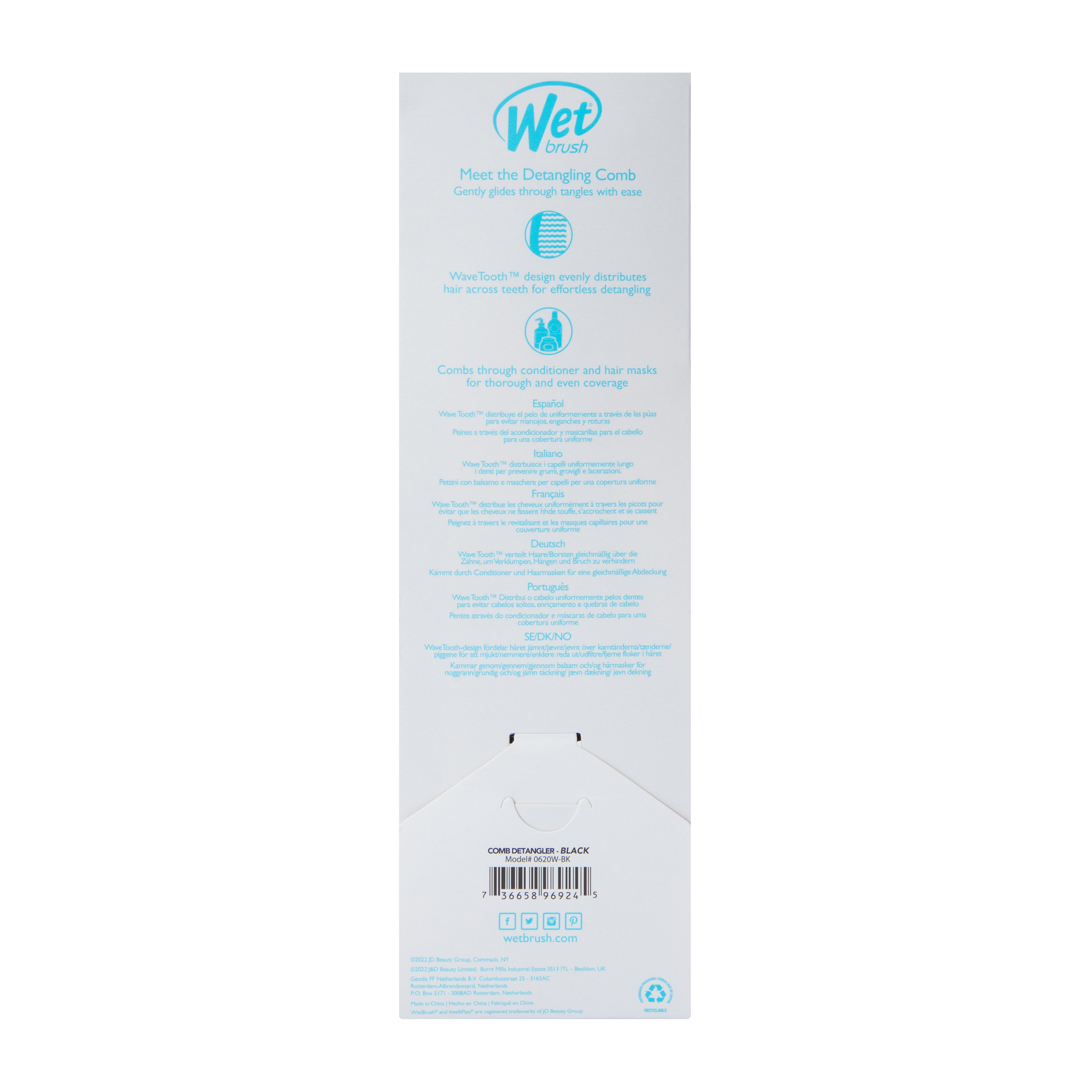 Wet Brush® Detangling Black Comb 1-Count