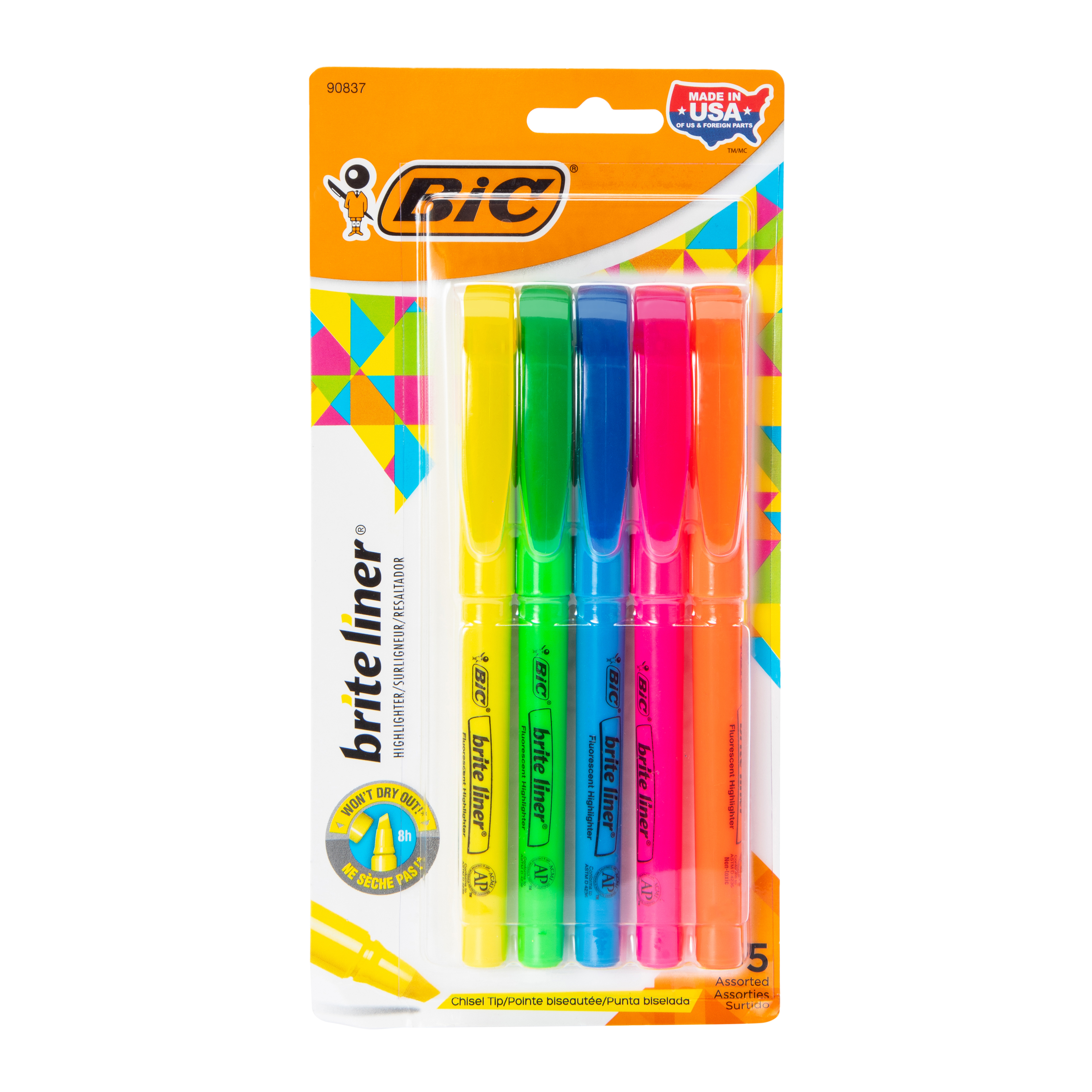 Bic® Brite Liner® Highlighters 5-Count