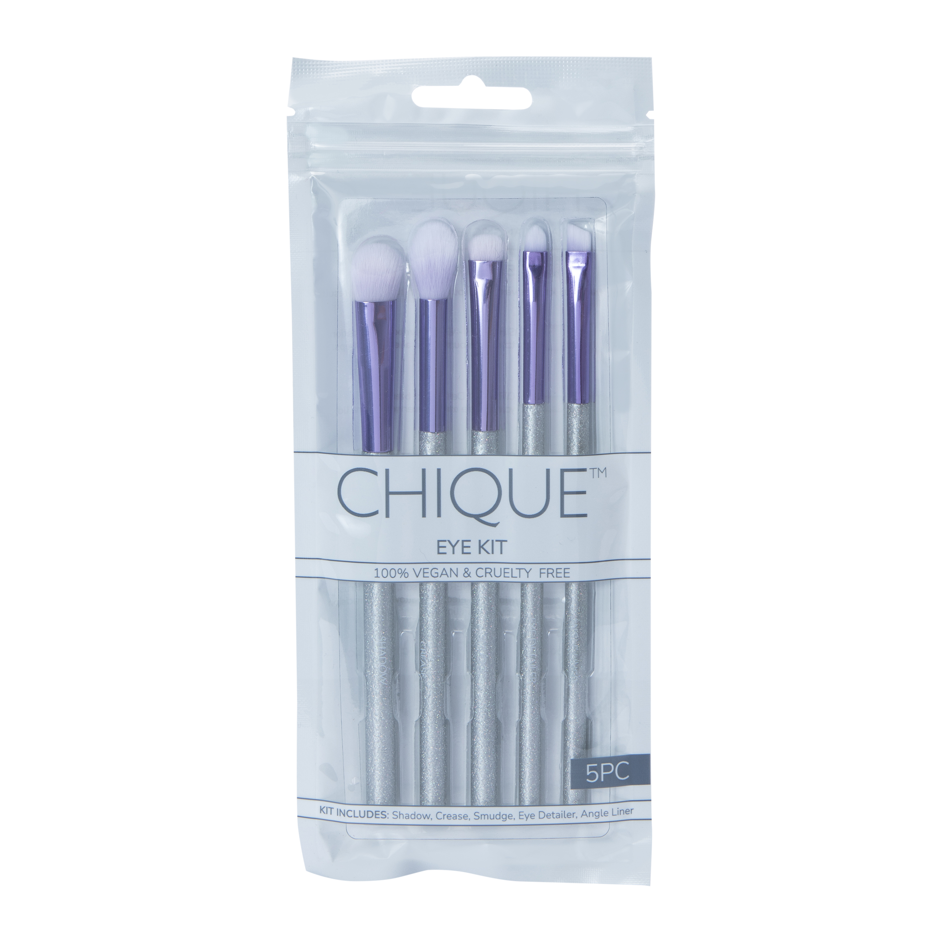 Chique™ Purple Iridescent Eye Makeup Brush Kit 5-Piece