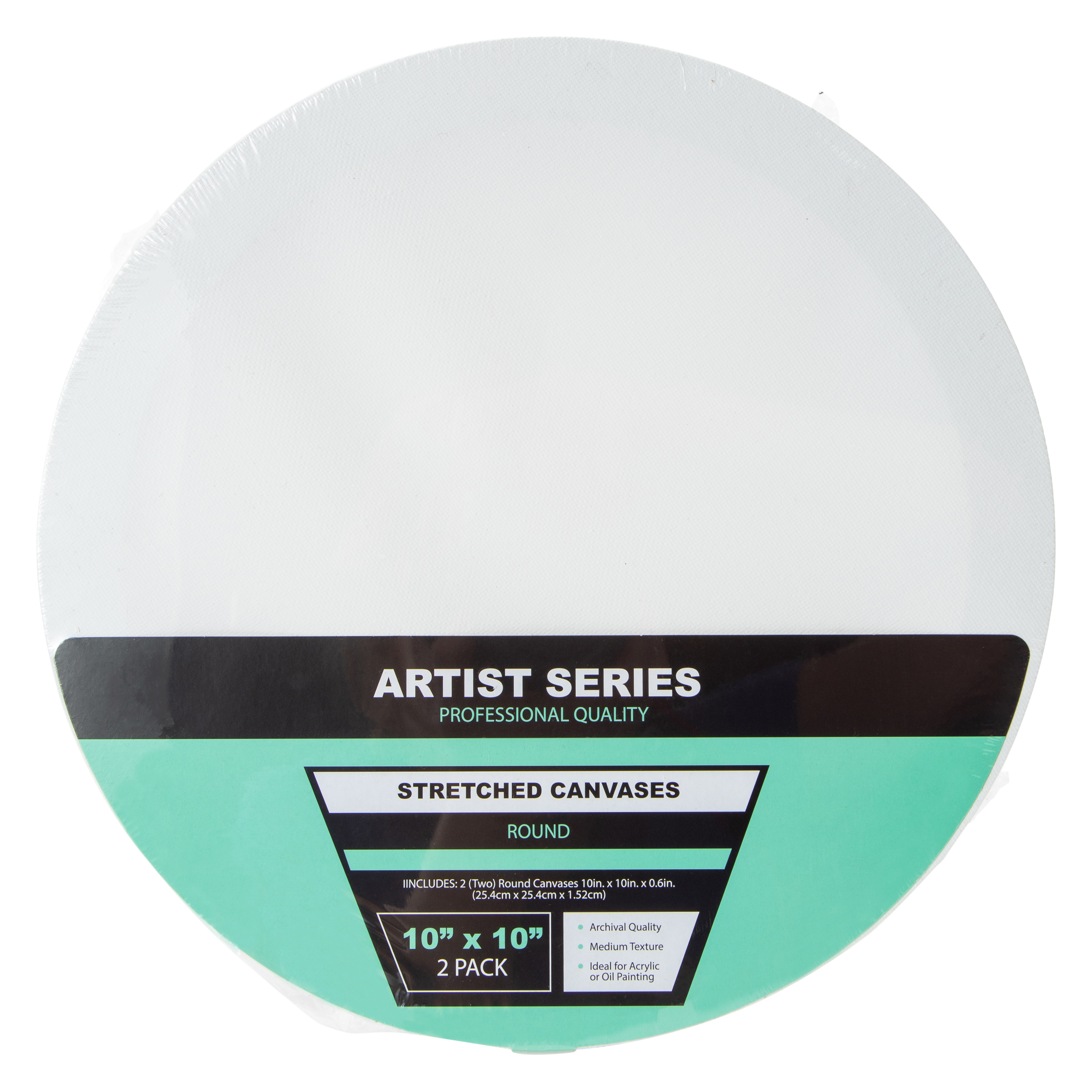 10in Circle Stretched Canvas 2-Pack