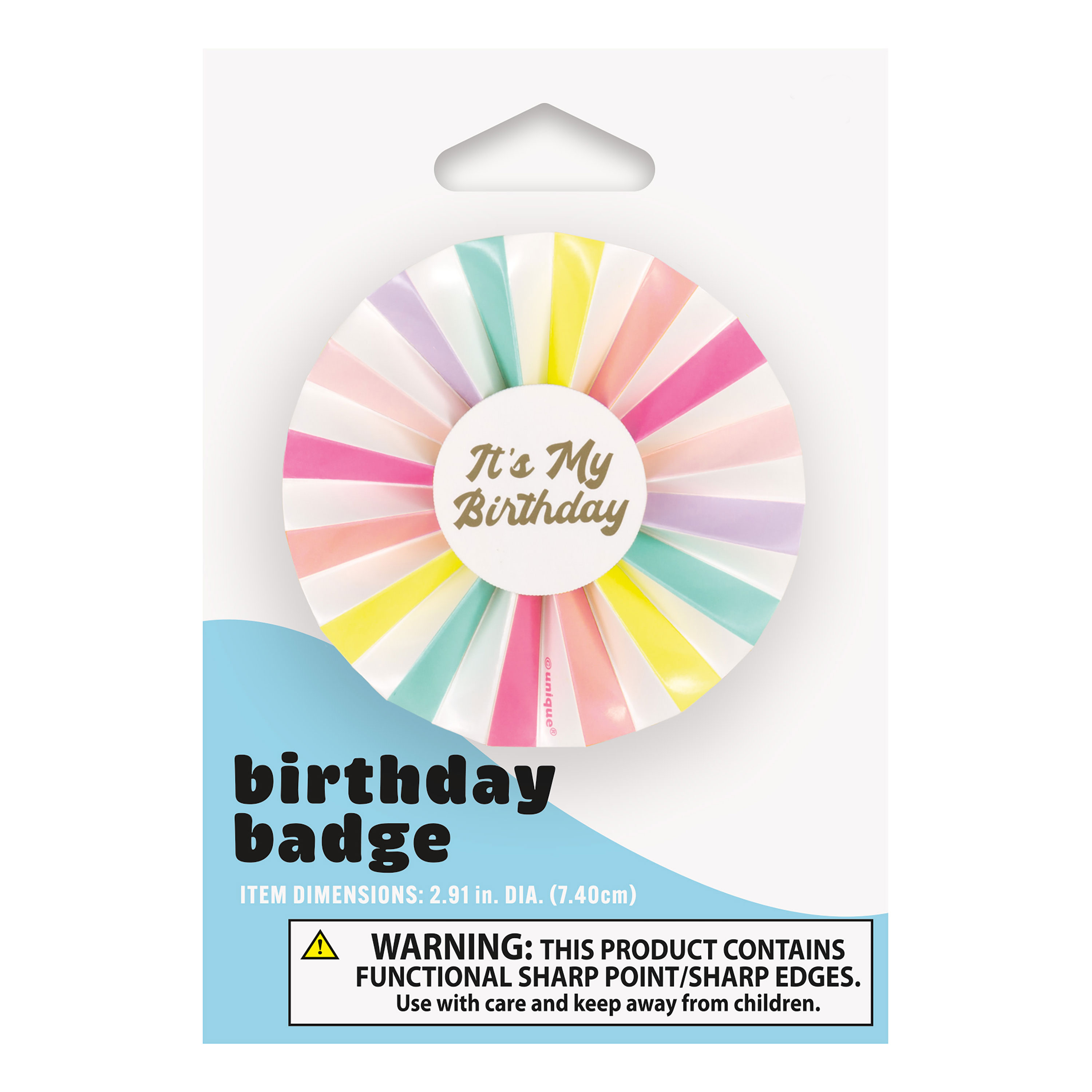 Pastel Rainbow Birthday Button