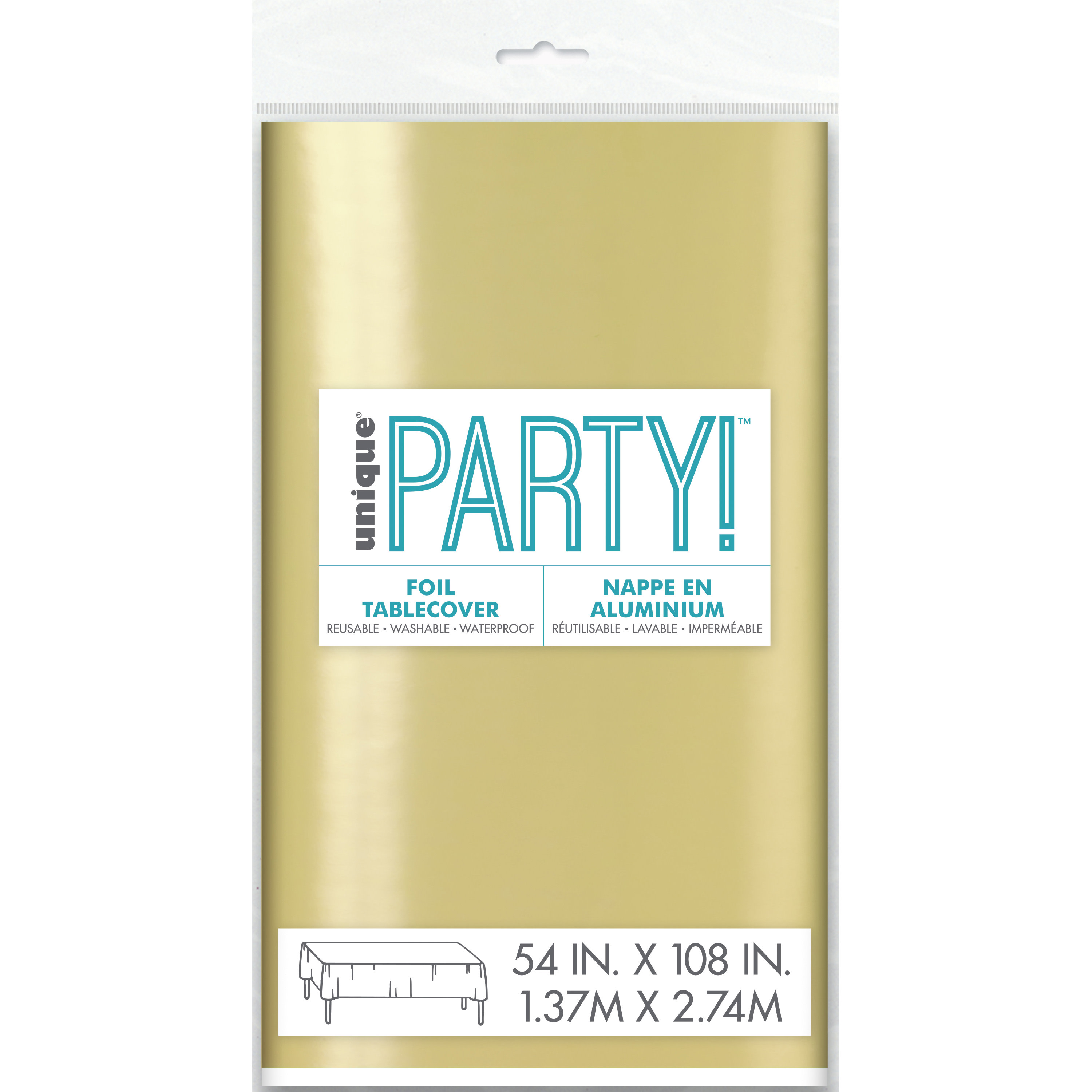 Gold Foil Tablecloth 54in x 108in