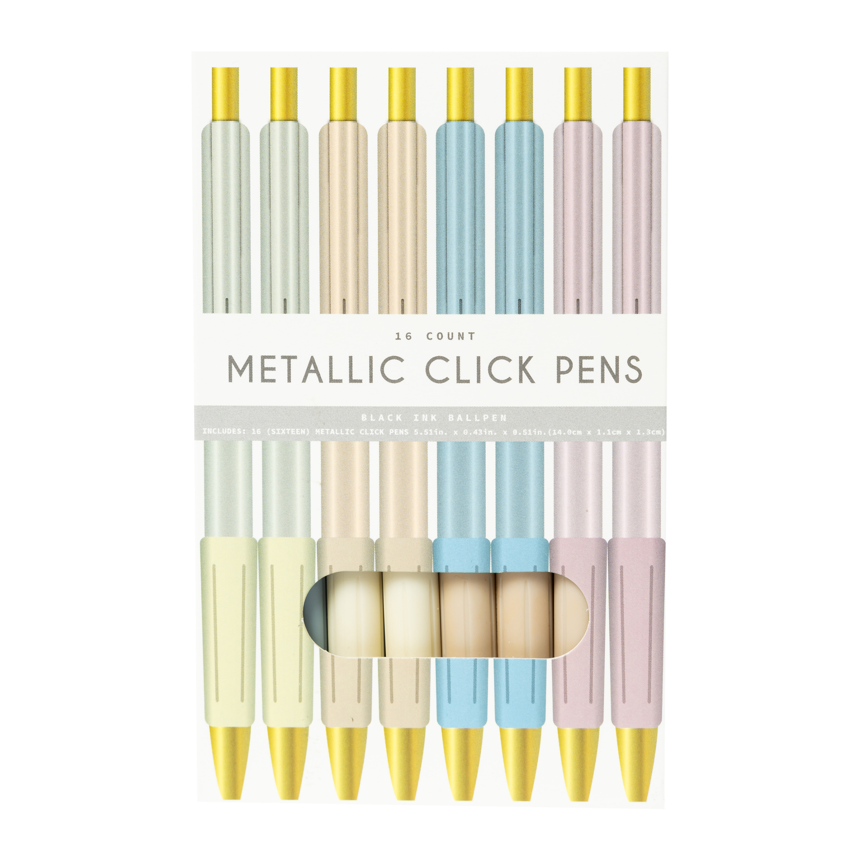 16-Count Metallic Click Pens