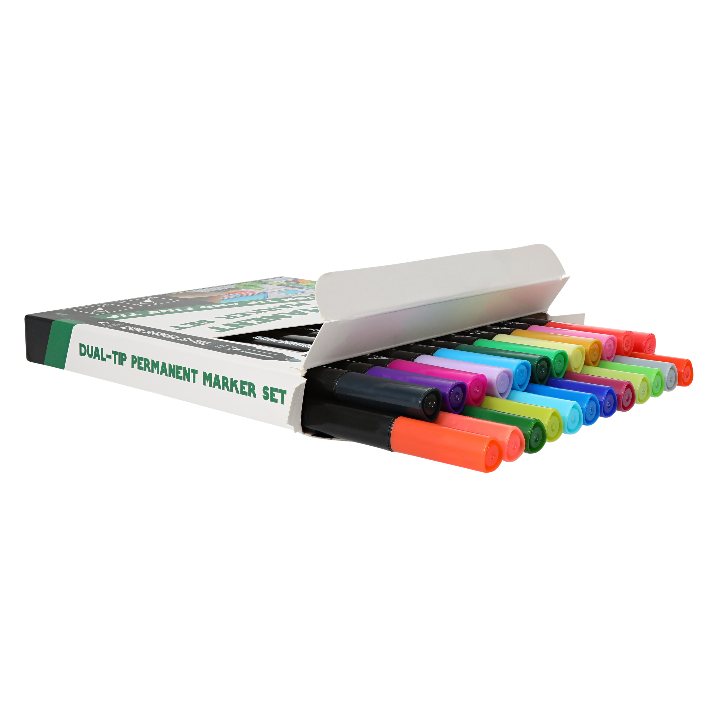 Marcadores Permanentes Doble Punta - Set de 24 Colores Vibrantes 3