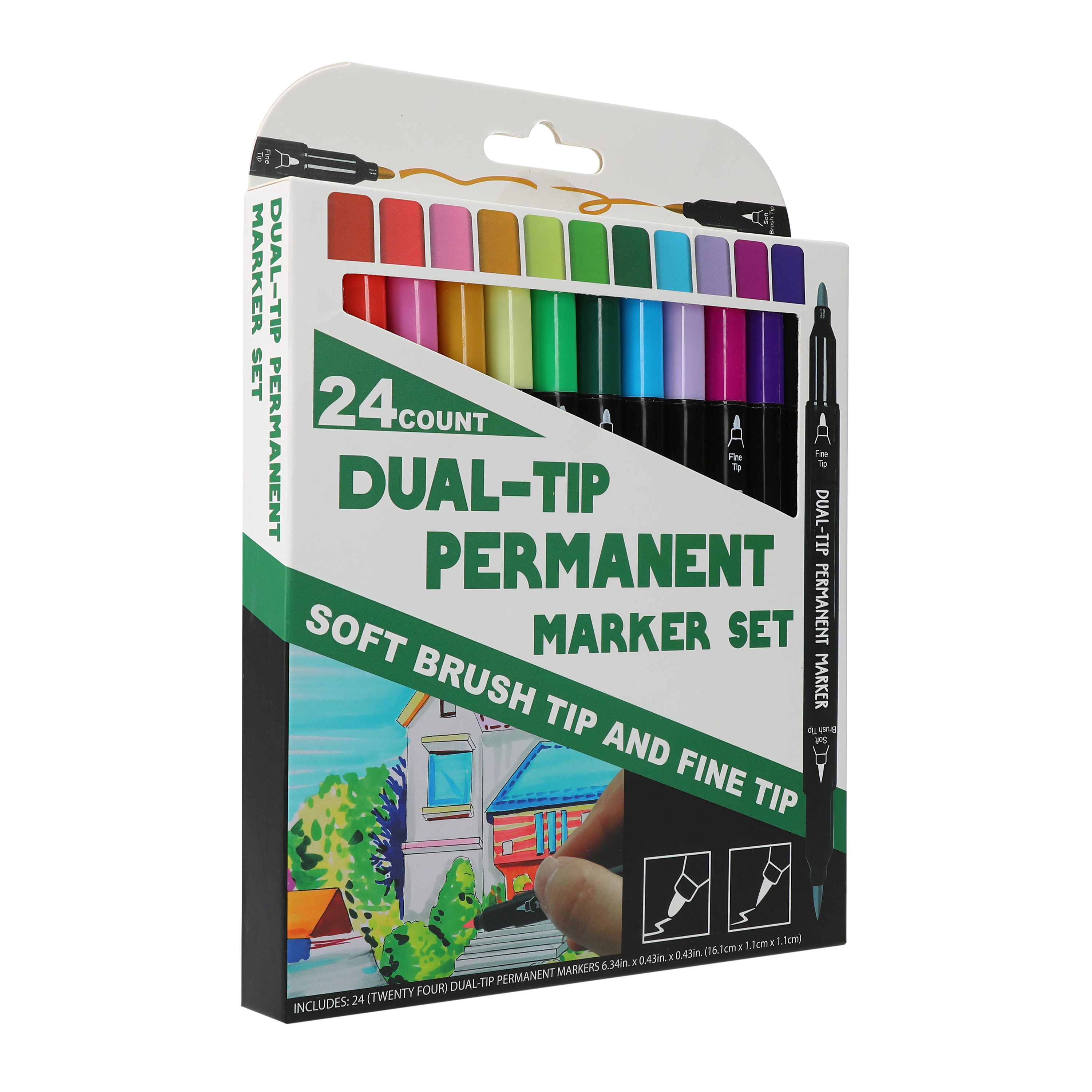 Marcadores Permanentes Doble Punta - Set de 24 Colores Vibrantes 6