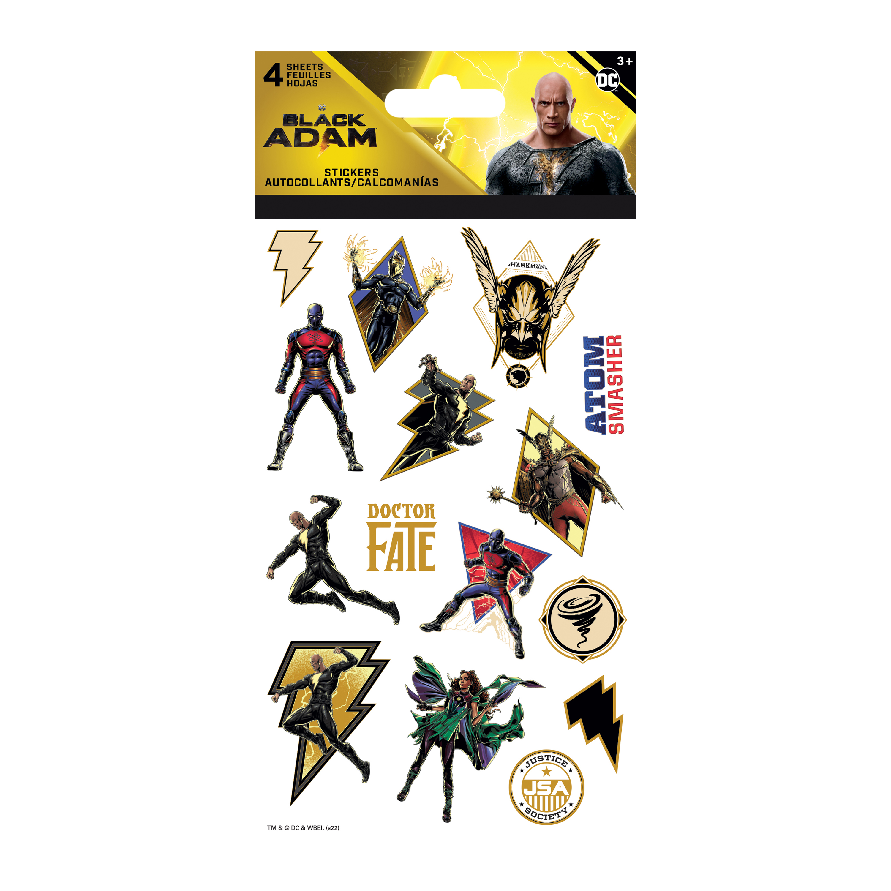 Black Adam Stickers 4 Sheets