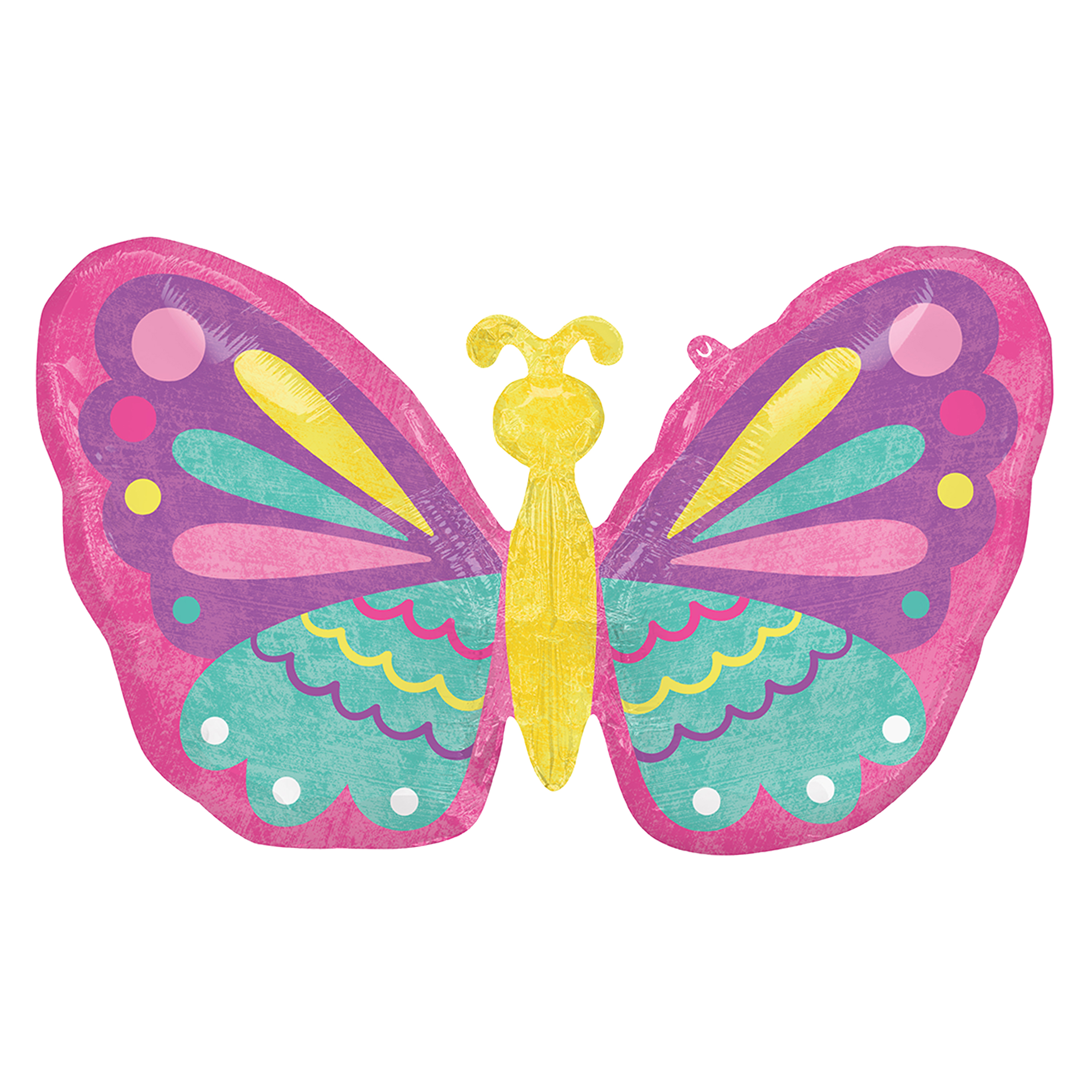 INFLATED Metallic Foil Butterfly Balloon 26in x 16in