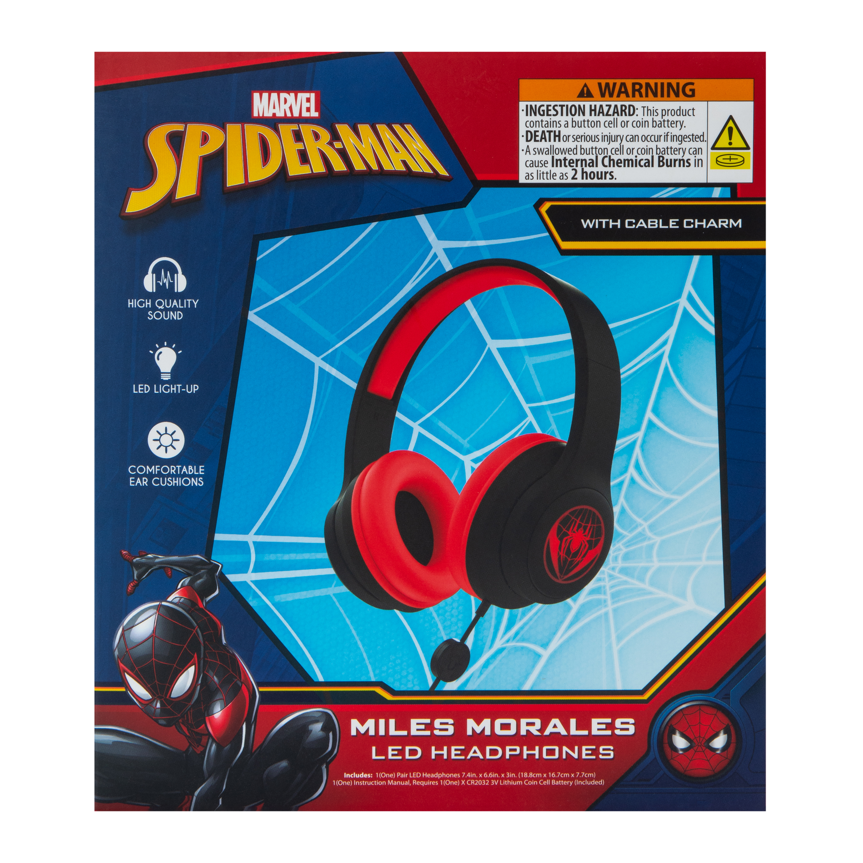 Marvel LED Wired Headphones - Spider-Man Miles Morales