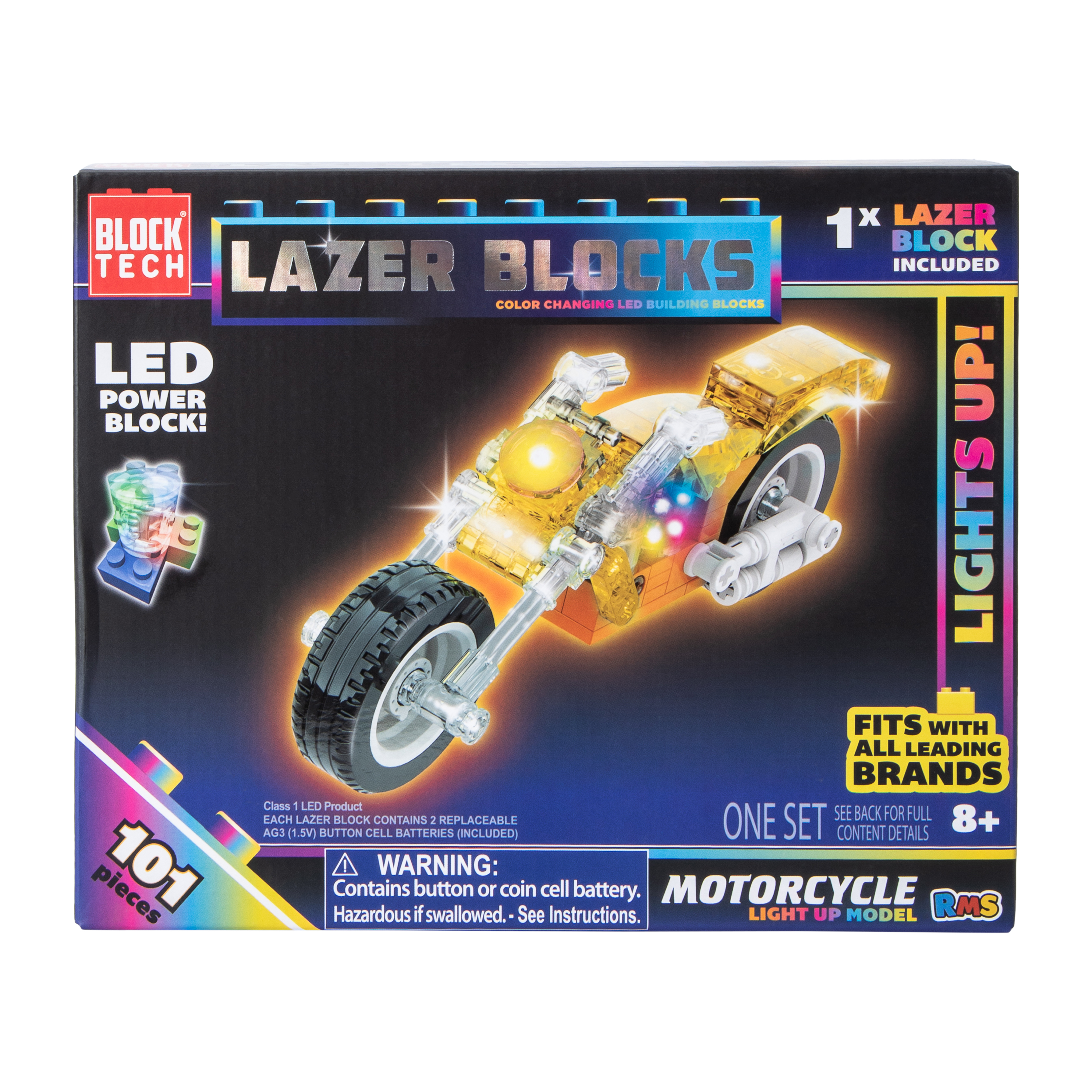 Block Tech® Lazer Blocks Color-Change LED Building Kit