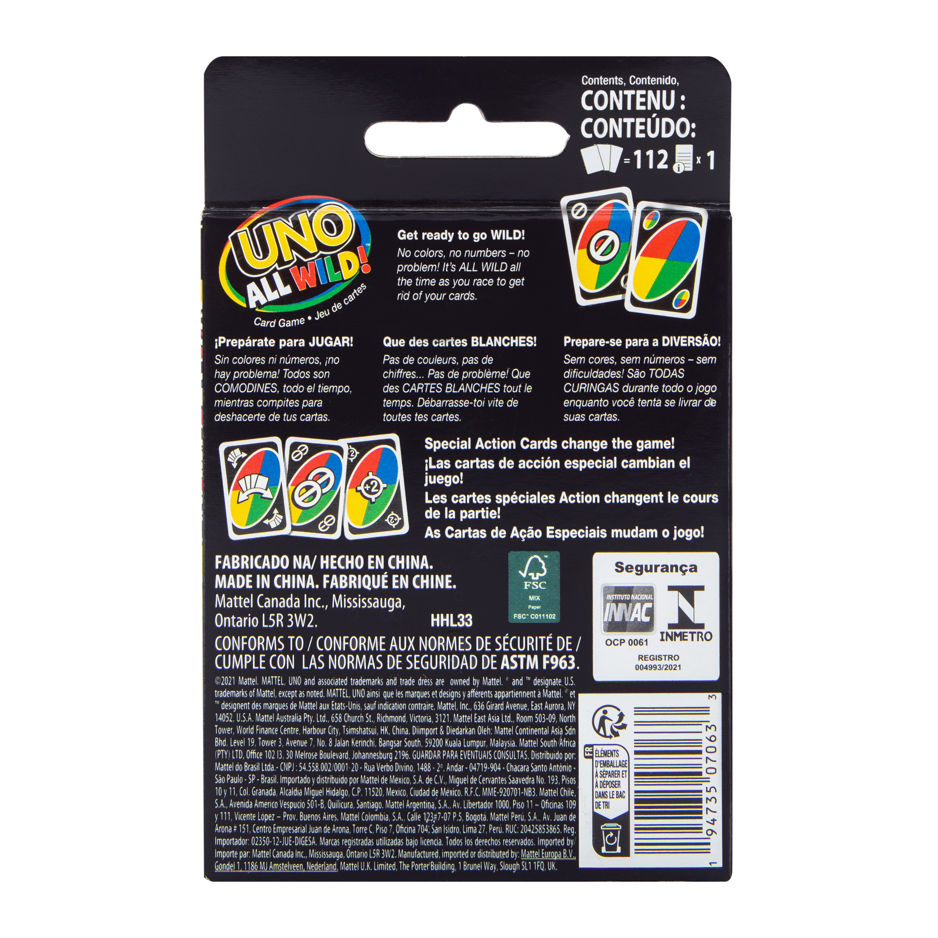 Mattel UNO All Wild Card Game