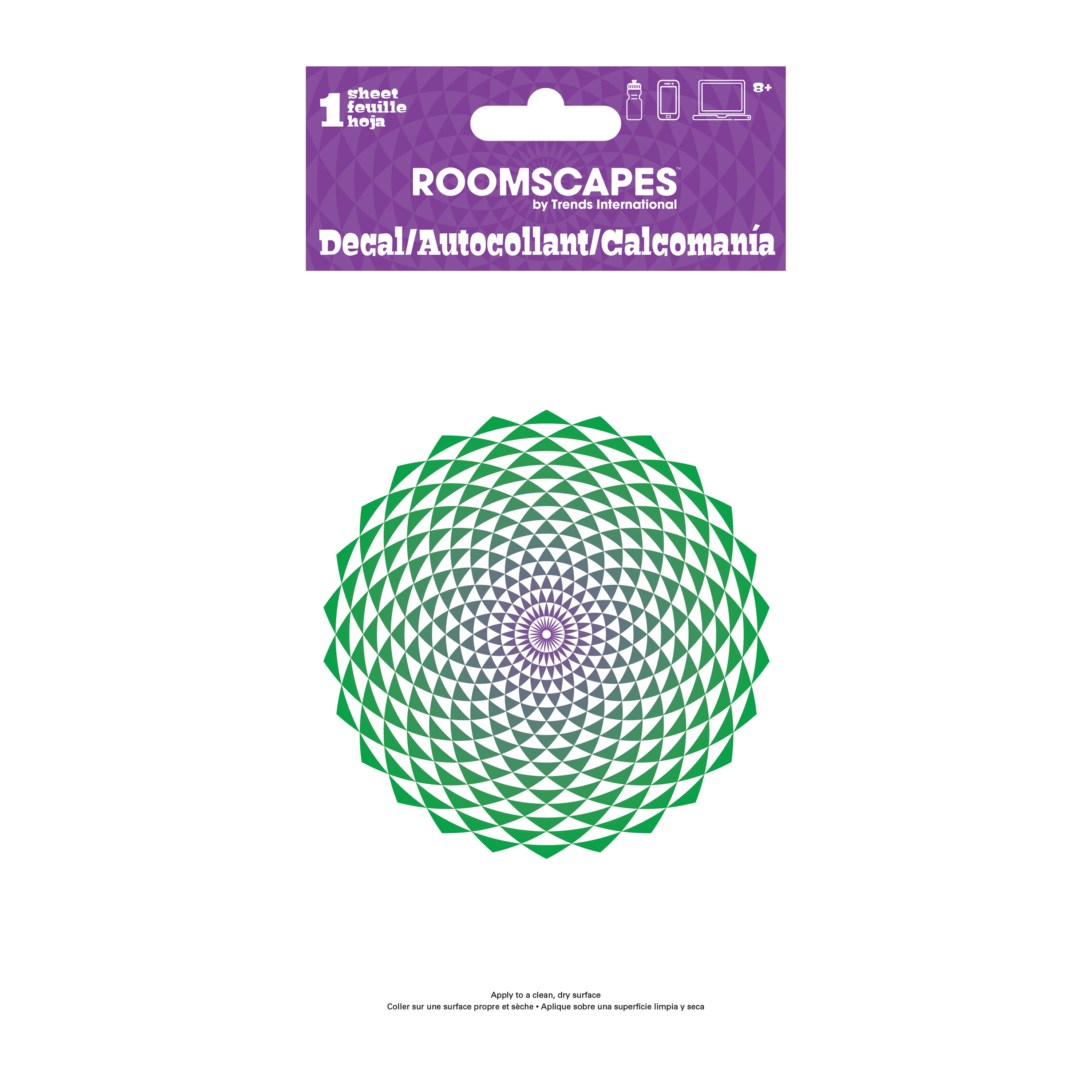 Trippy Fractal Mandala Sticker Decal 4in x 8in