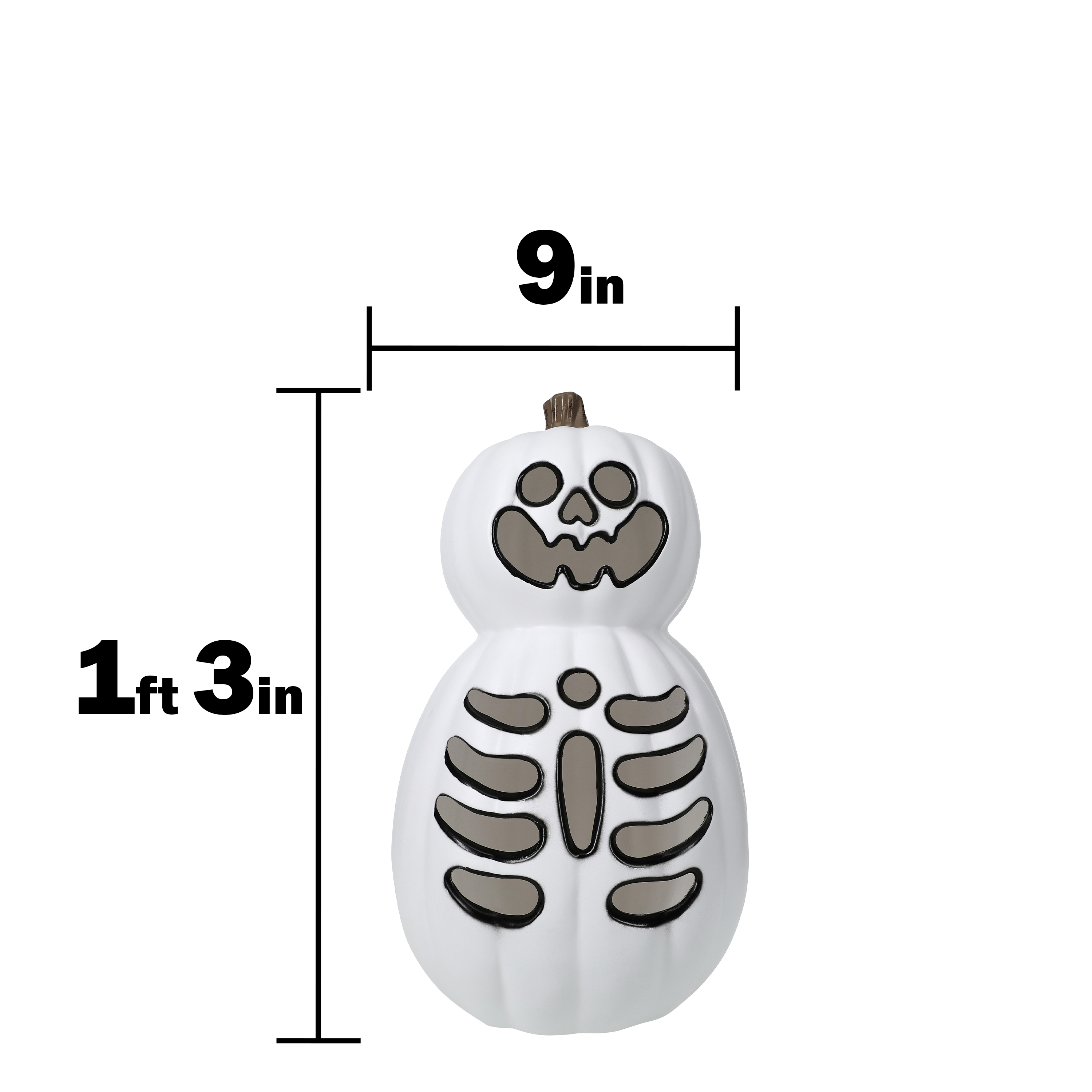 LED Light Up Skeleton Pumpkin Decoration 15.35in
