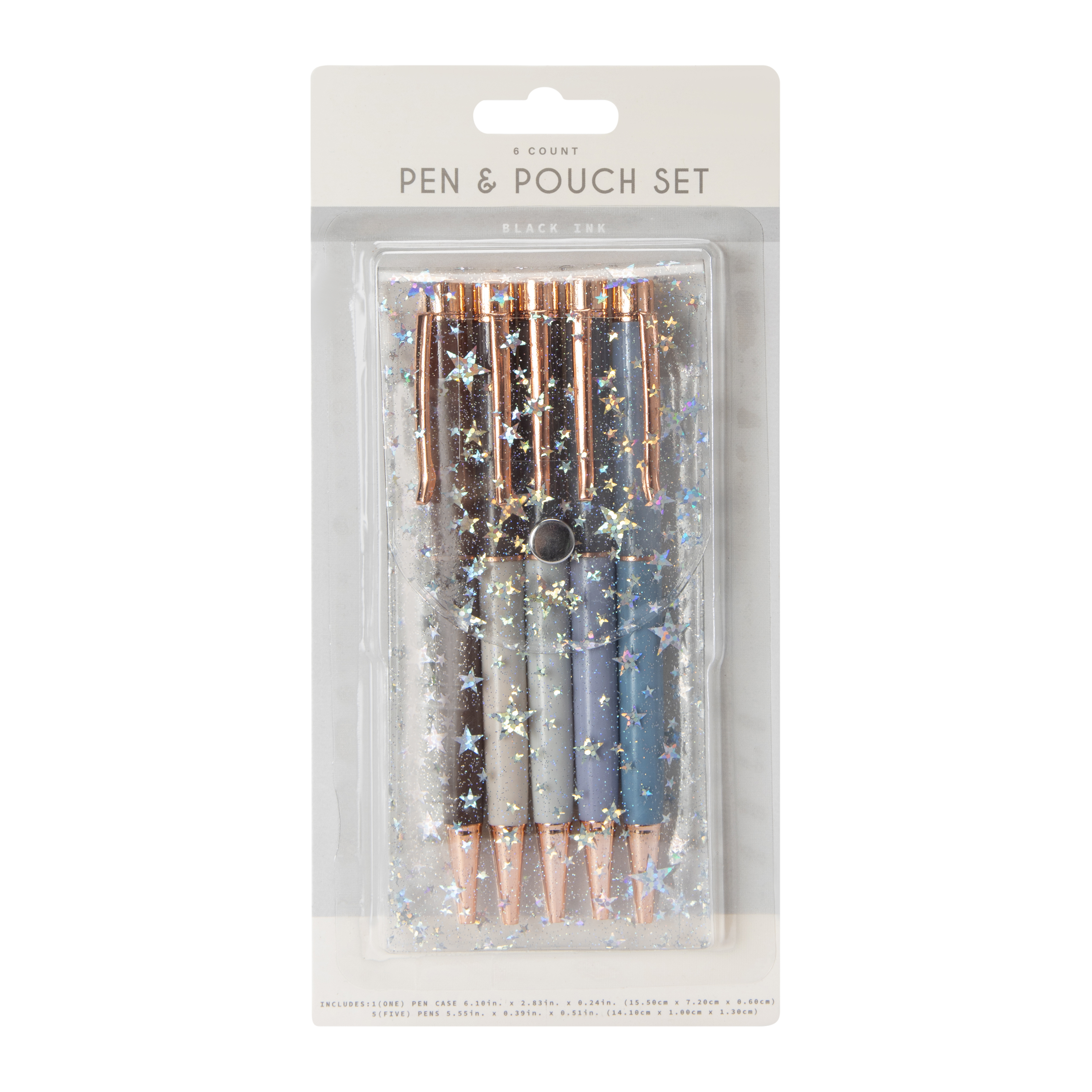 Pens & Pouch Set 6-Piece