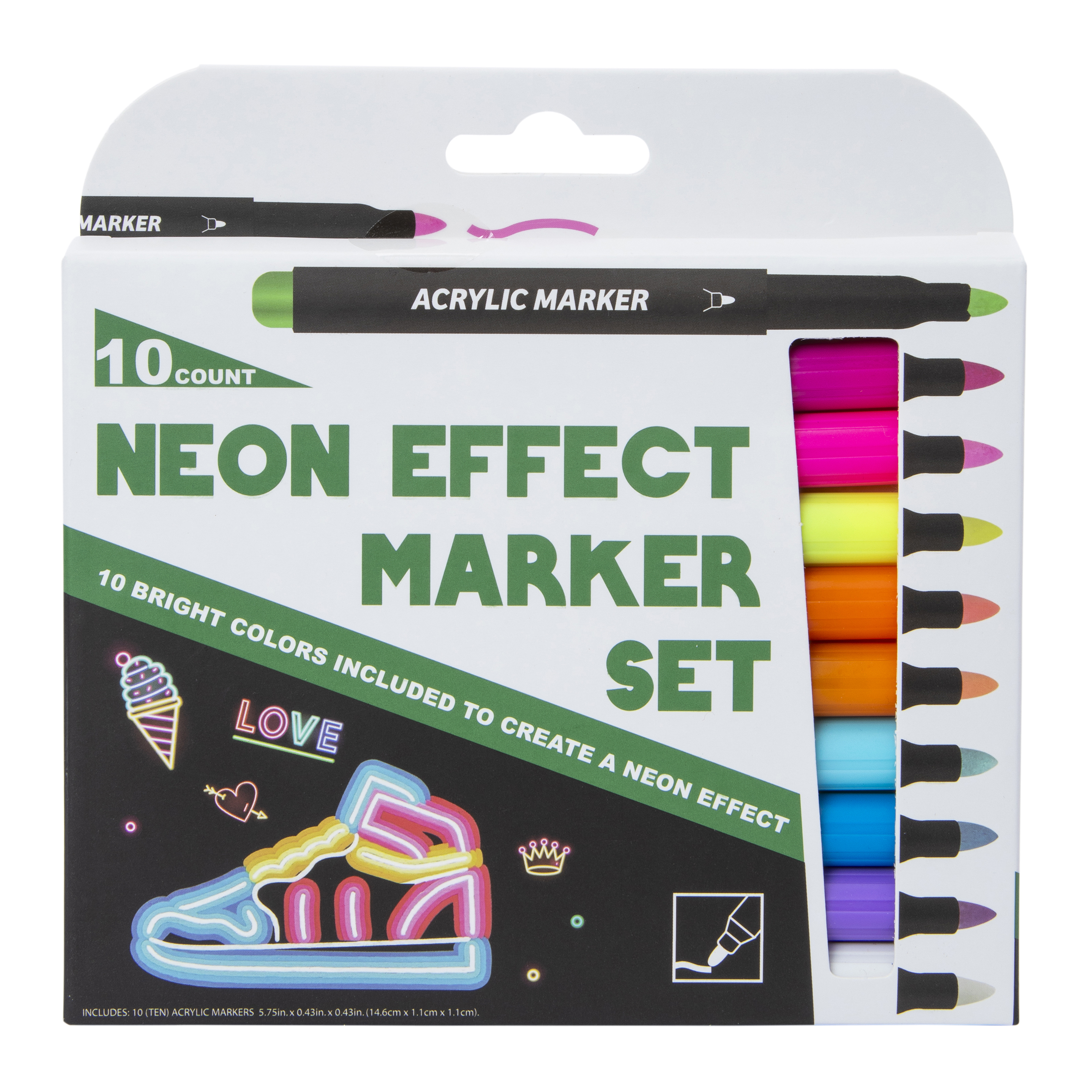 Neon Effect Marker Set 10-Count