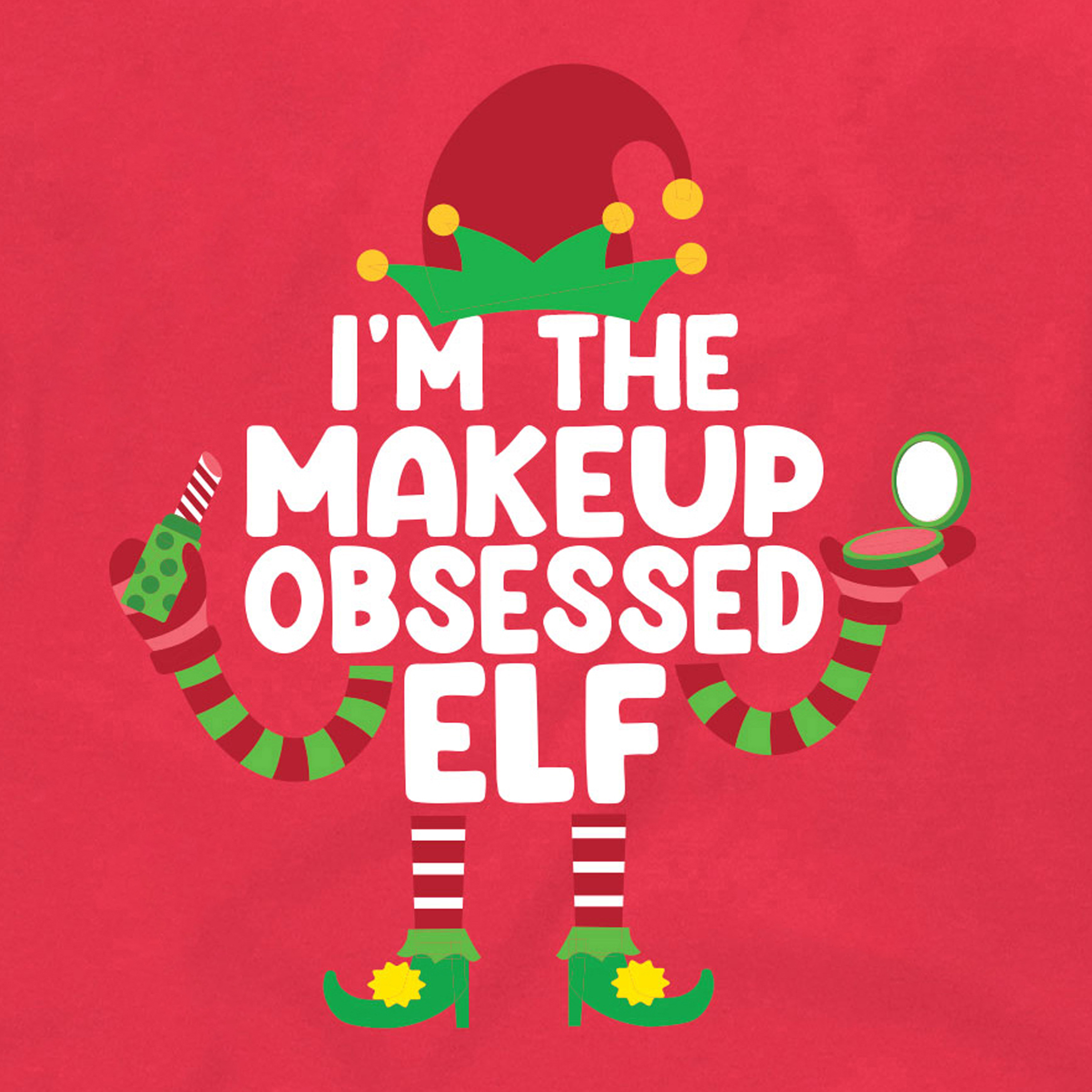 Makeup Obsessed Elf Christmas Graphic Tee