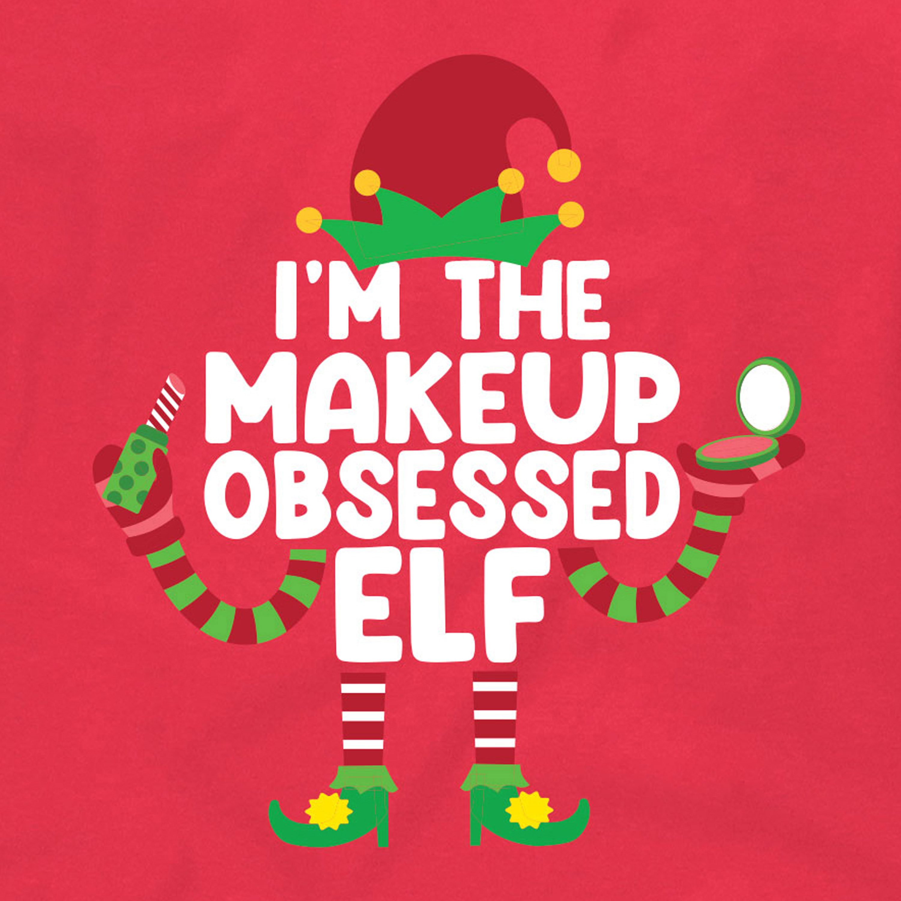 Makeup Obsessed Elf Christmas Graphic Tee