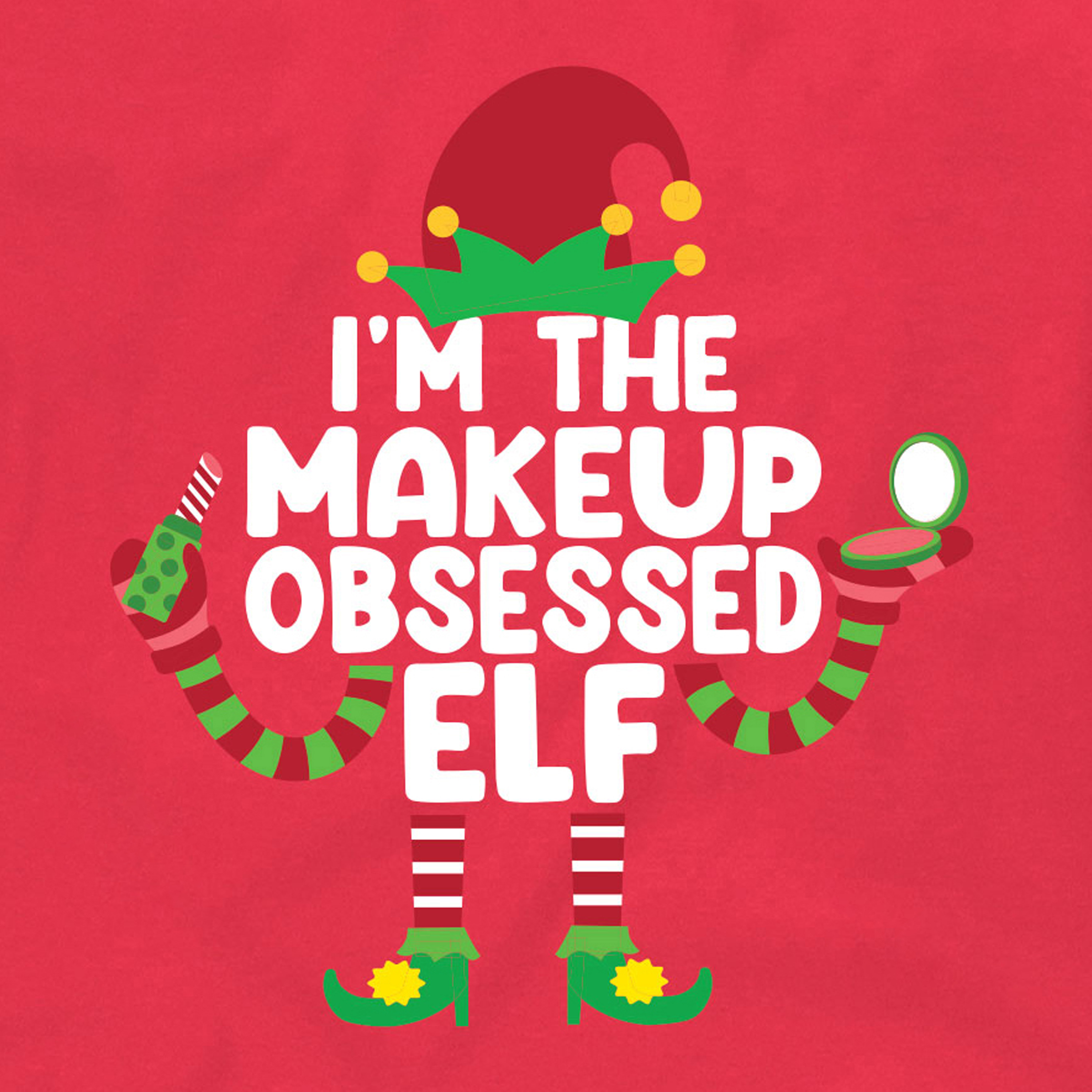 Makeup Obsessed Elf Christmas Graphic Tee