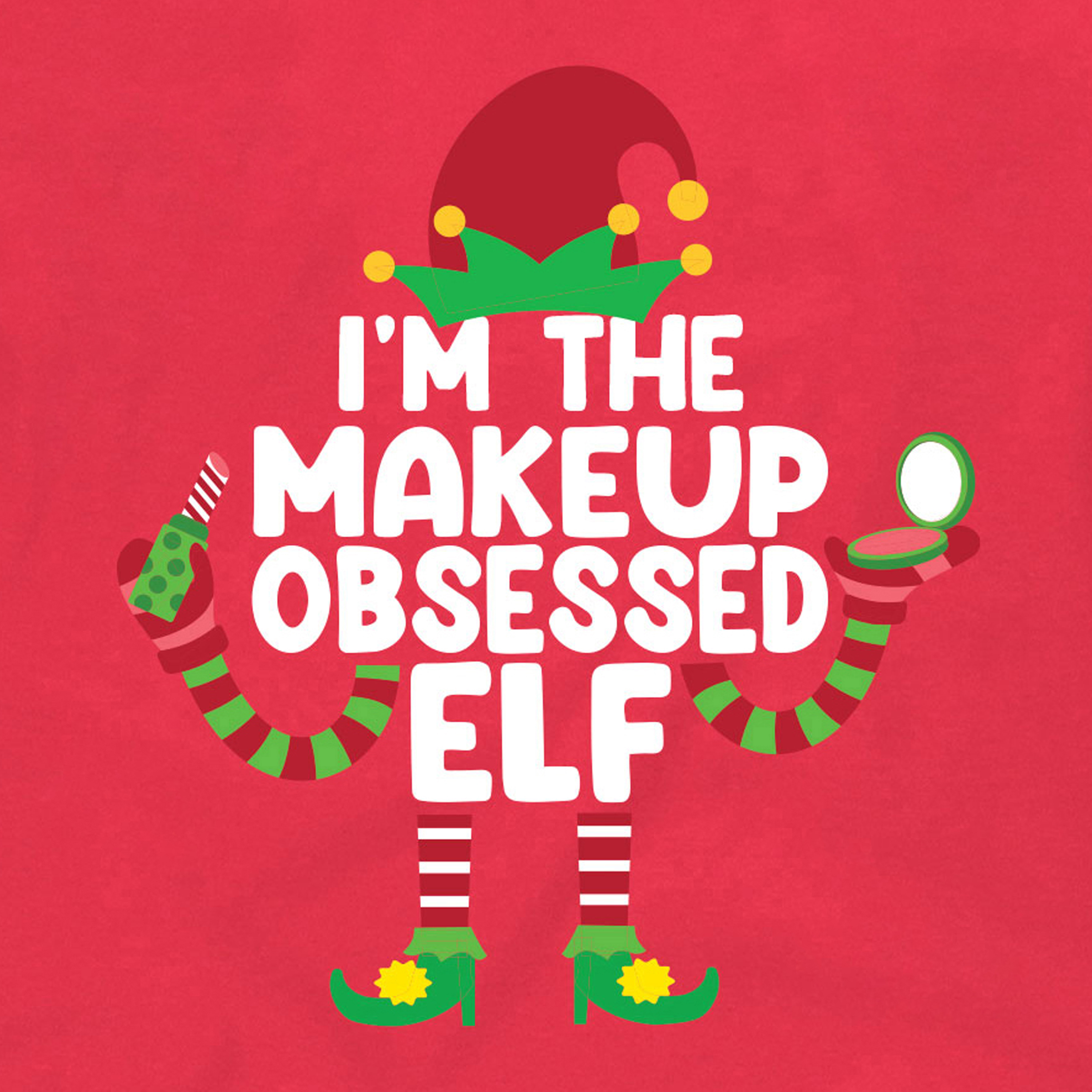 Makeup Obsessed Elf Christmas Graphic Tee