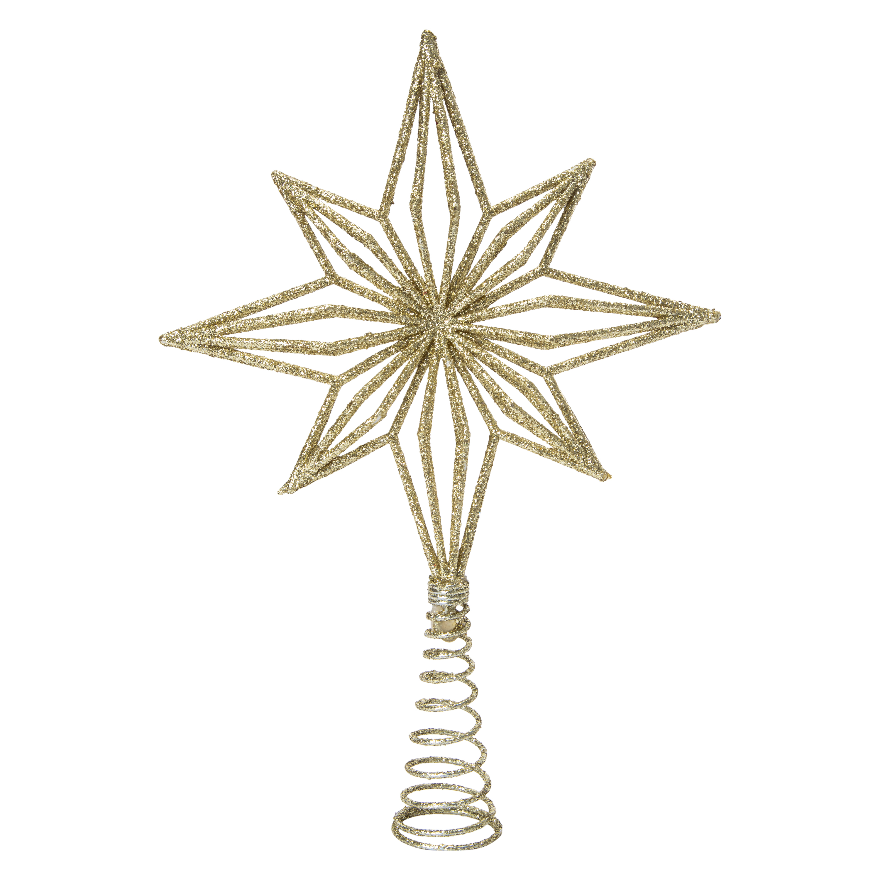 Glitter Star Tree Topper 9.25in